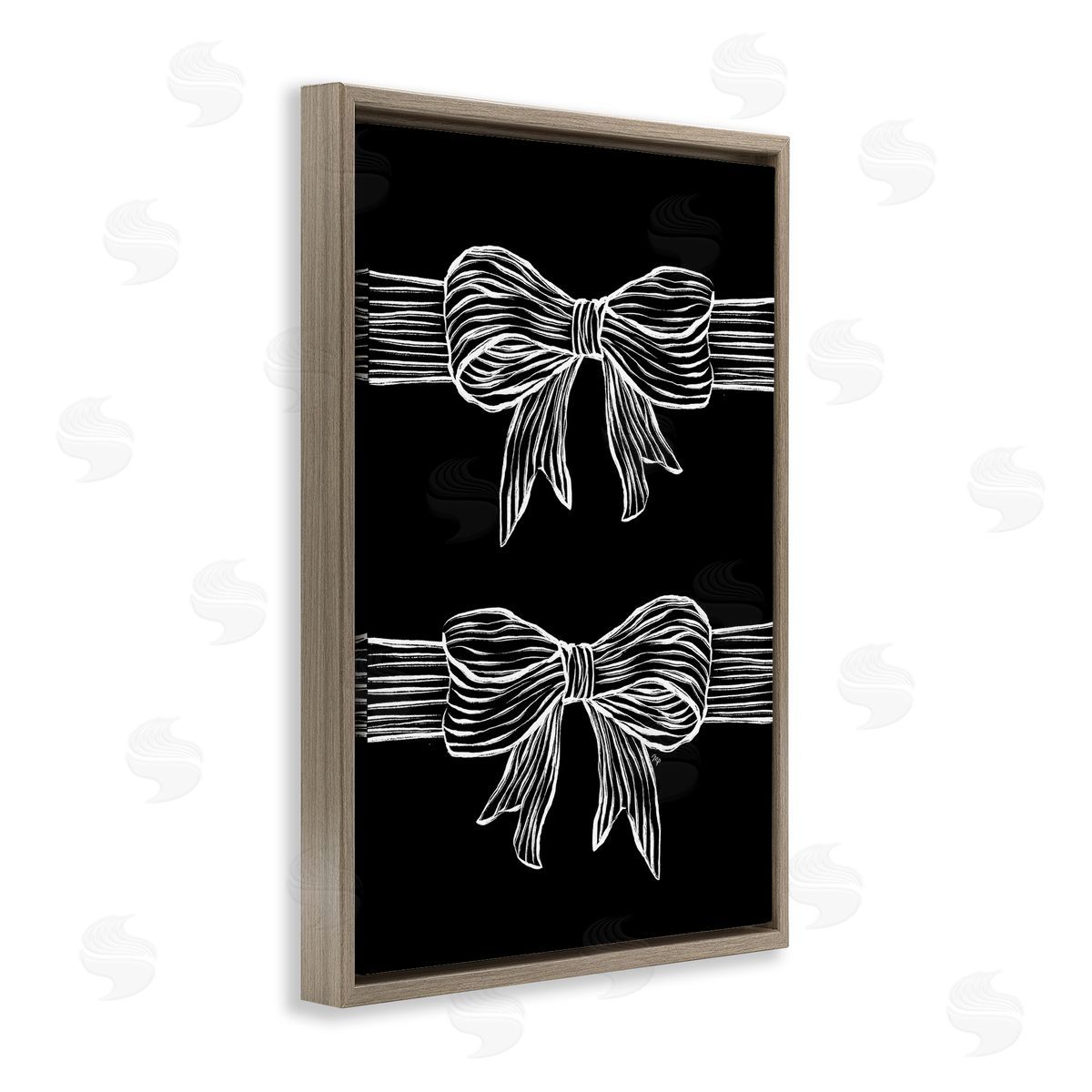Martina Pavlova White Bows on Black Canvas Wall Art Print