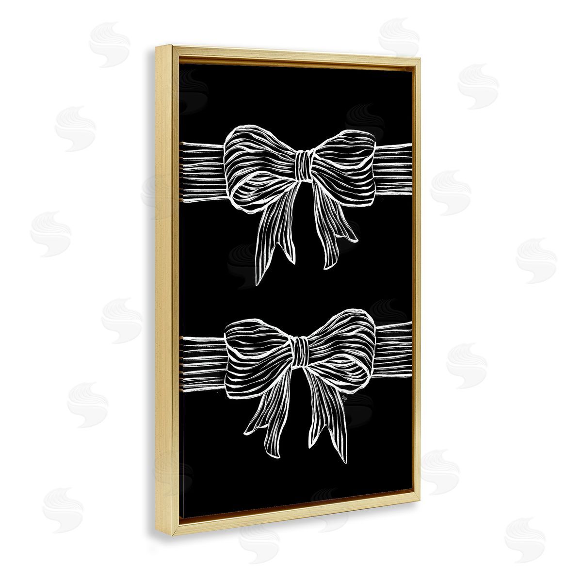 Martina Pavlova White Bows on Black Canvas Wall Art Print