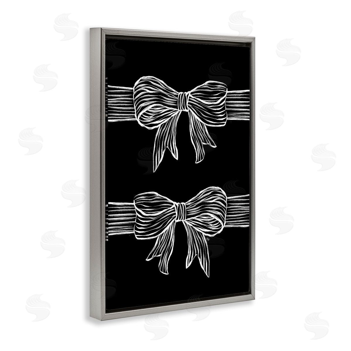 Martina Pavlova White Bows on Black Canvas Wall Art Print