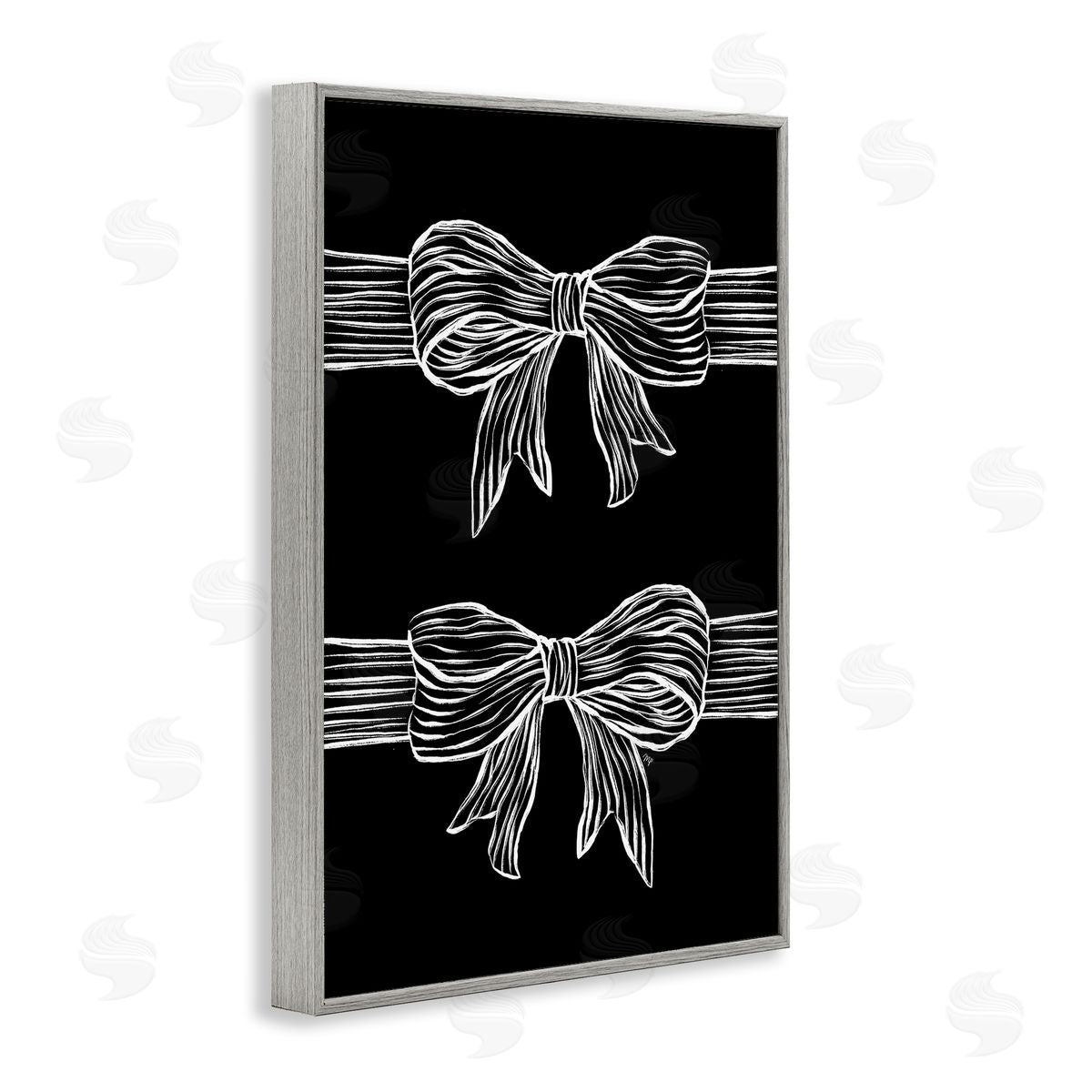 Martina Pavlova White Bows on Black Canvas Wall Art Print