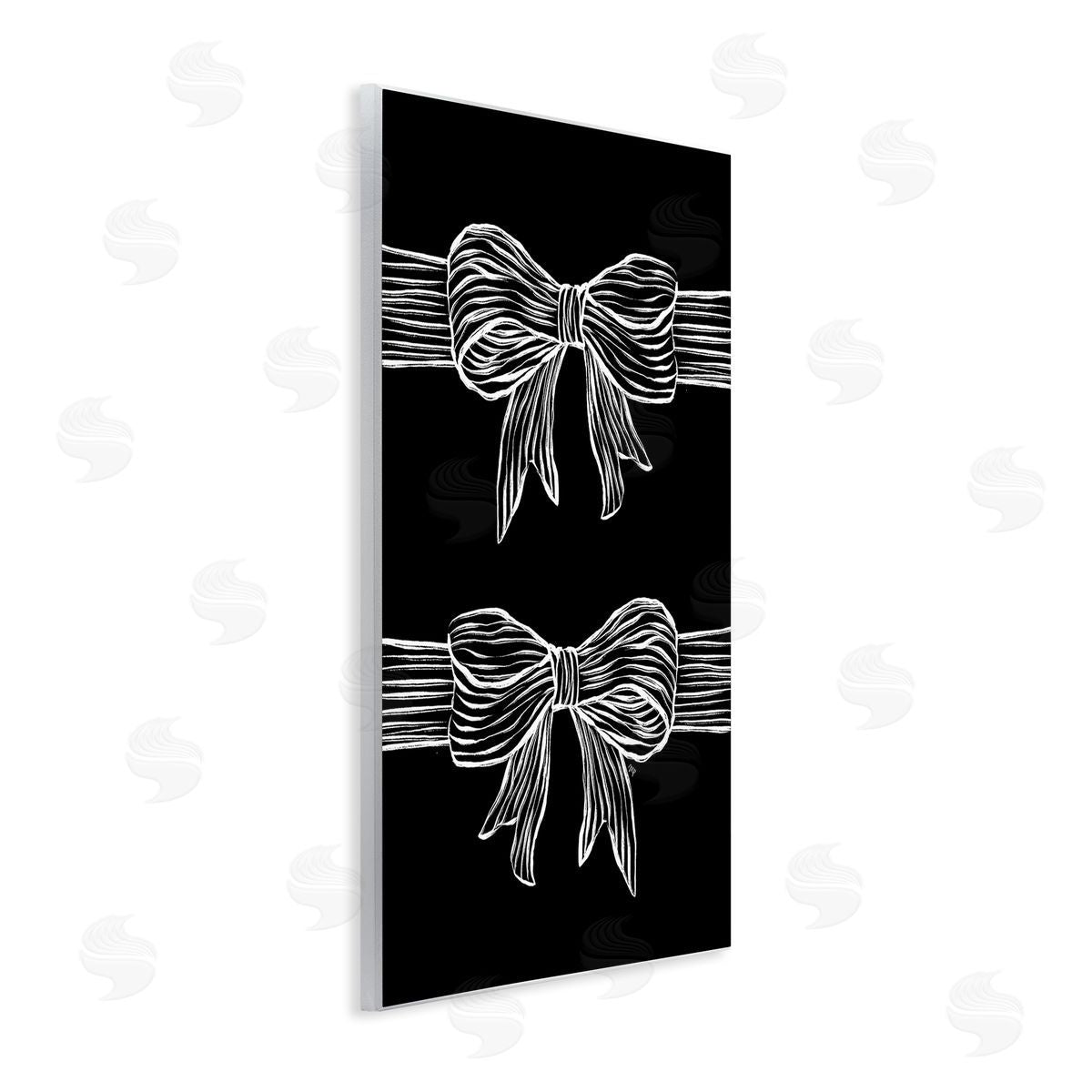 Martina Pavlova White Bows on Black Canvas Wall Art Print