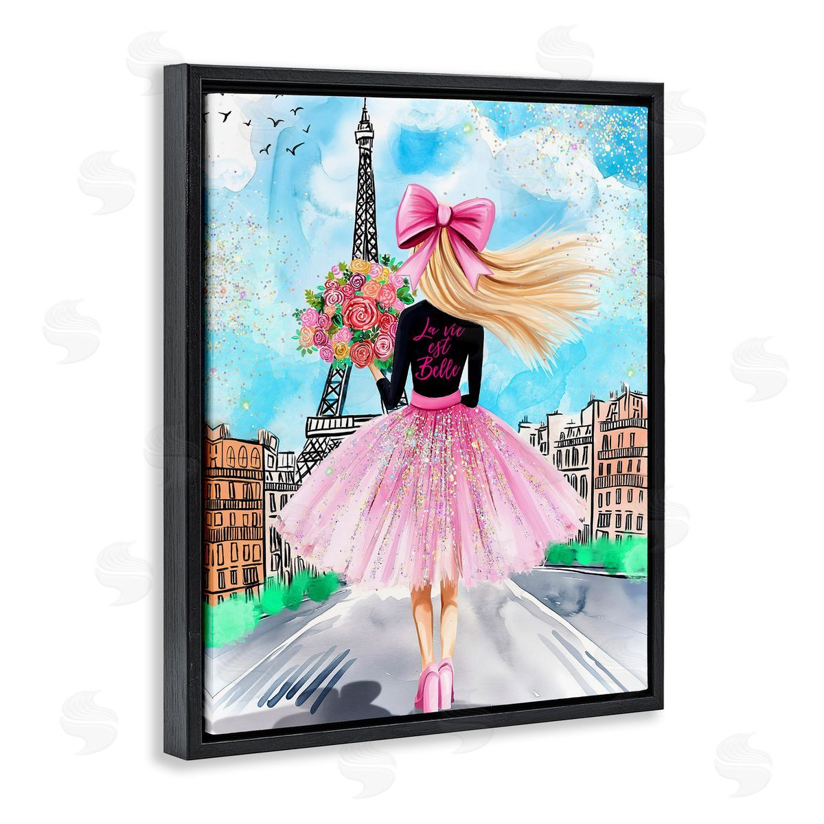 Jess Stempel Parisian Fashionista & Bouquet Canvas Wall Art Print