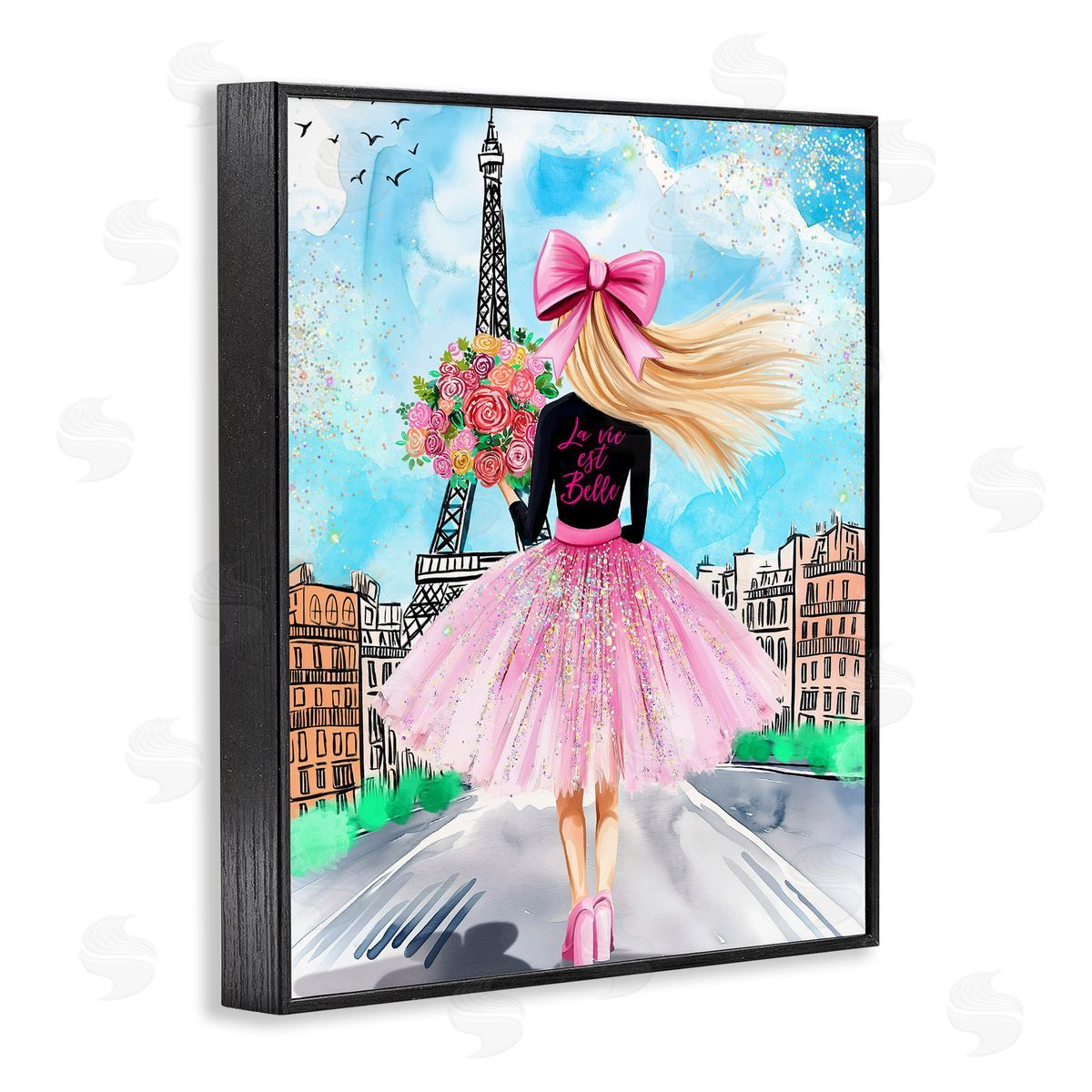 Jess Stempel Parisian Fashionista & Bouquet Canvas Wall Art Print