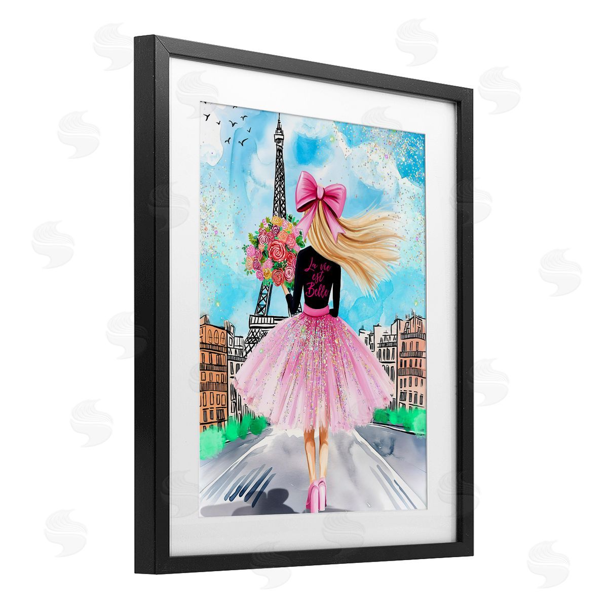 Jess Stempel Parisian Fashionista & Bouquet Canvas Wall Art Print