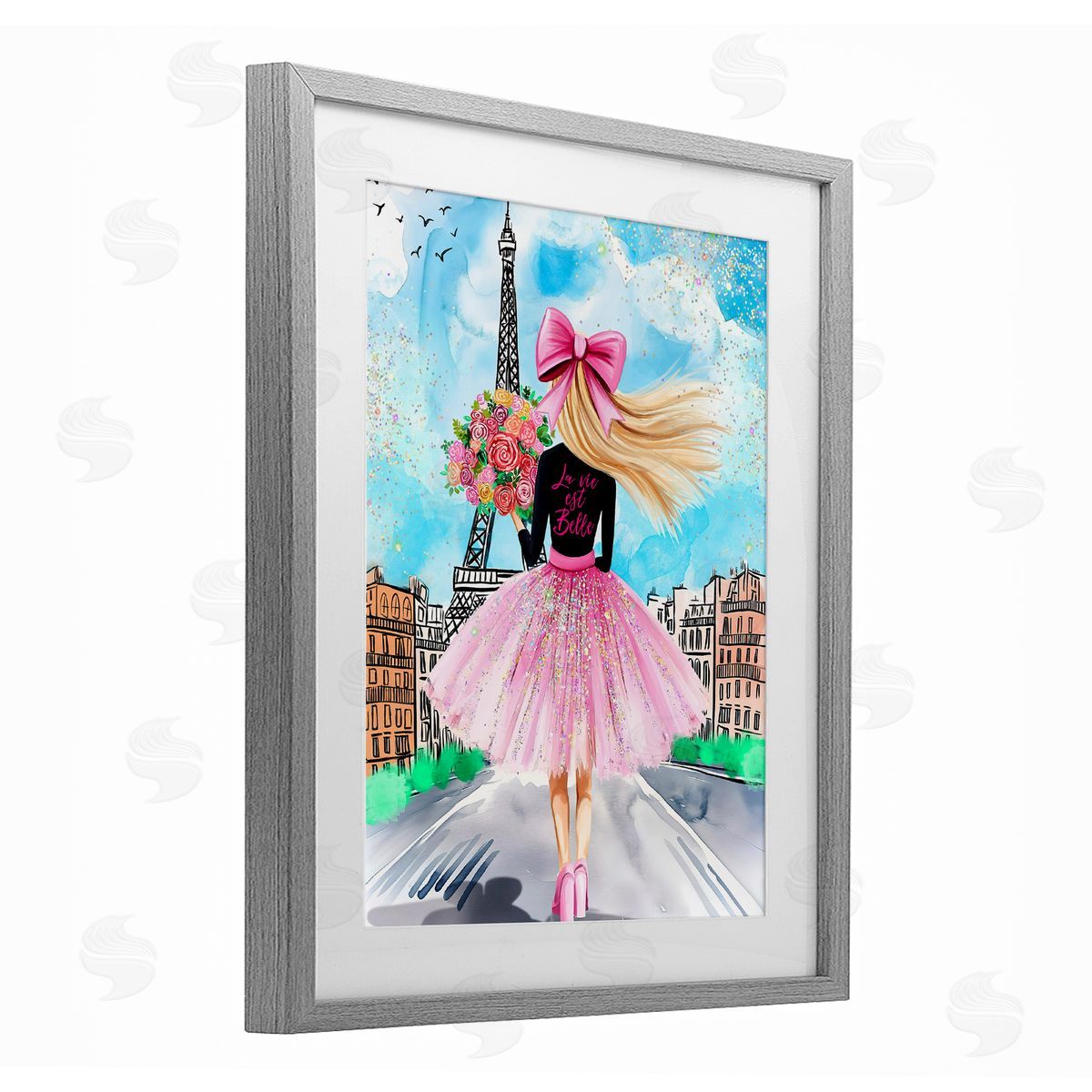 Jess Stempel Parisian Fashionista & Bouquet Canvas Wall Art Print