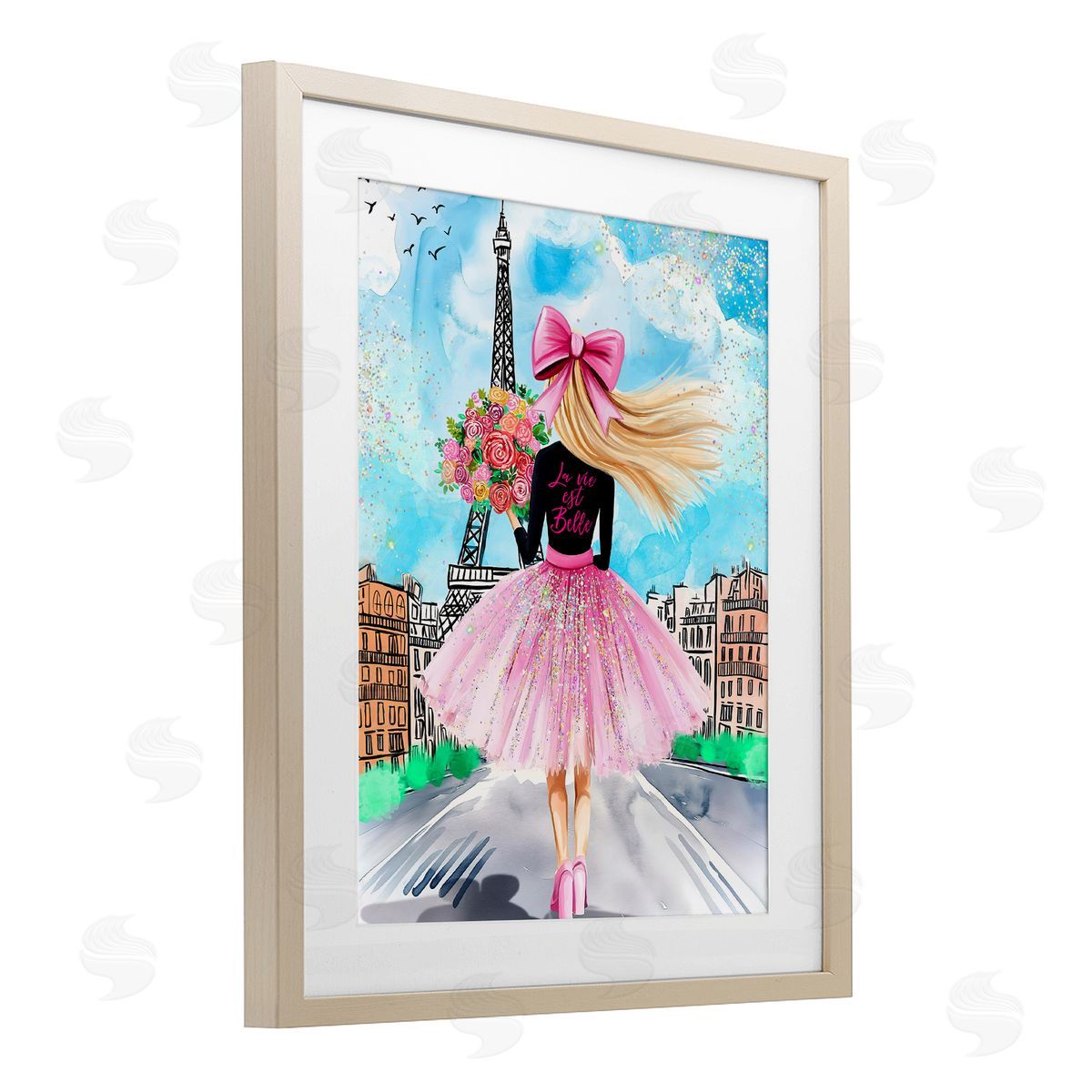 Jess Stempel Parisian Fashionista & Bouquet Canvas Wall Art Print