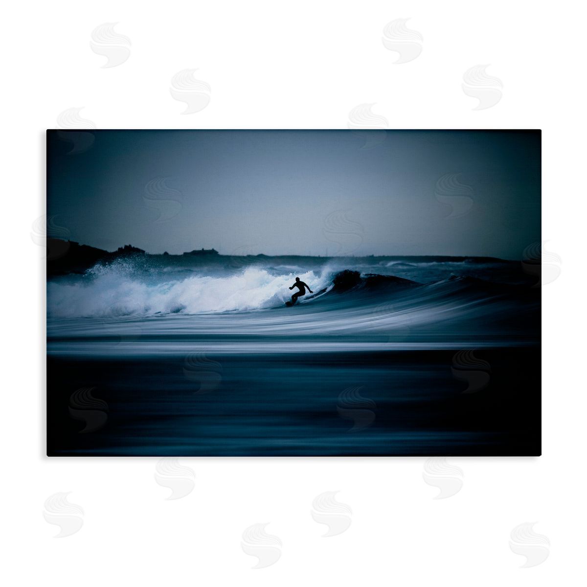Thomas Tepstad Berge Surfing Waves Silhouette Canvas Wall Art Print