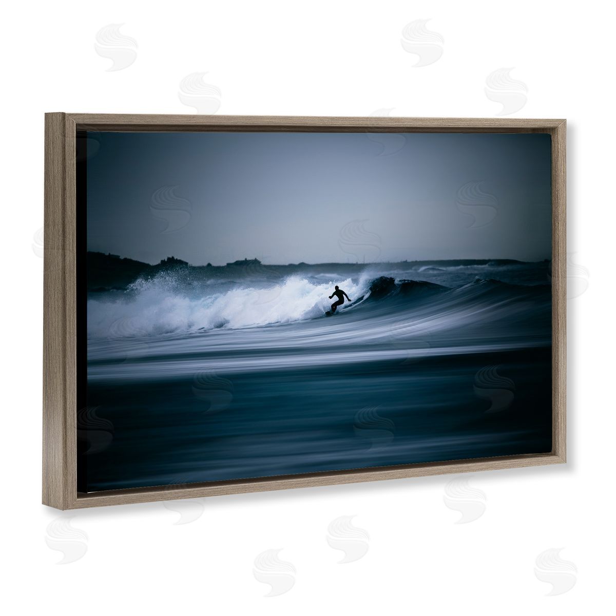 Thomas Tepstad Berge Surfing Waves Silhouette Canvas Wall Art Print