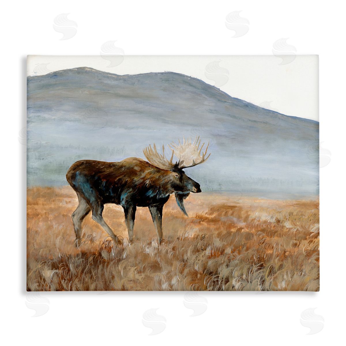 Georgie Harrison Moose Wanderer Mountain Valley Canvas Wall Art Print
