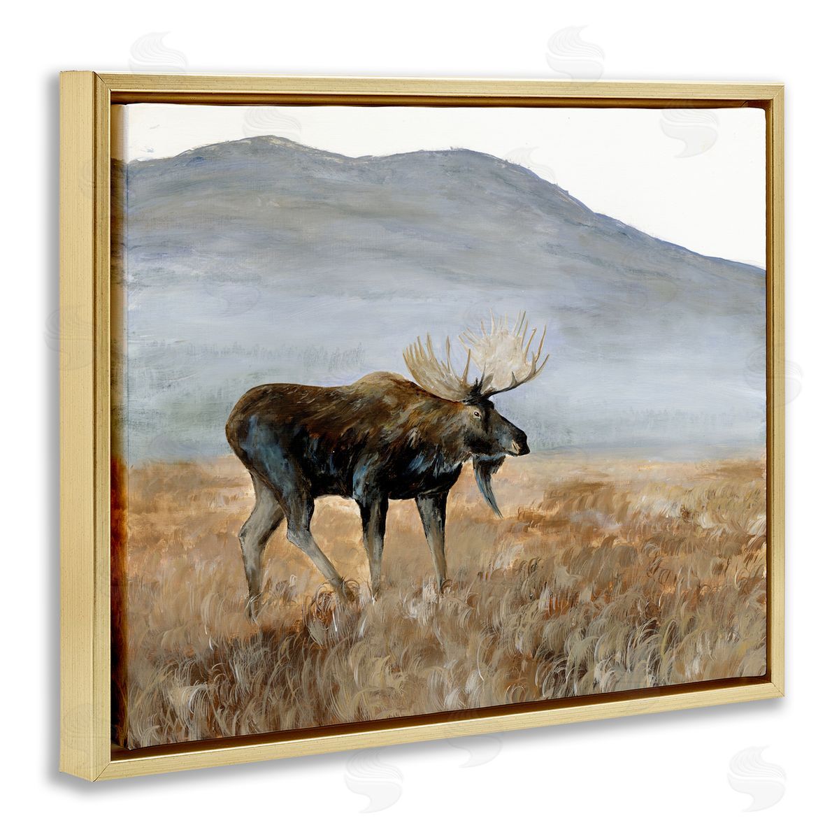 Georgie Harrison Moose Wanderer Mountain Valley Canvas Wall Art Print
