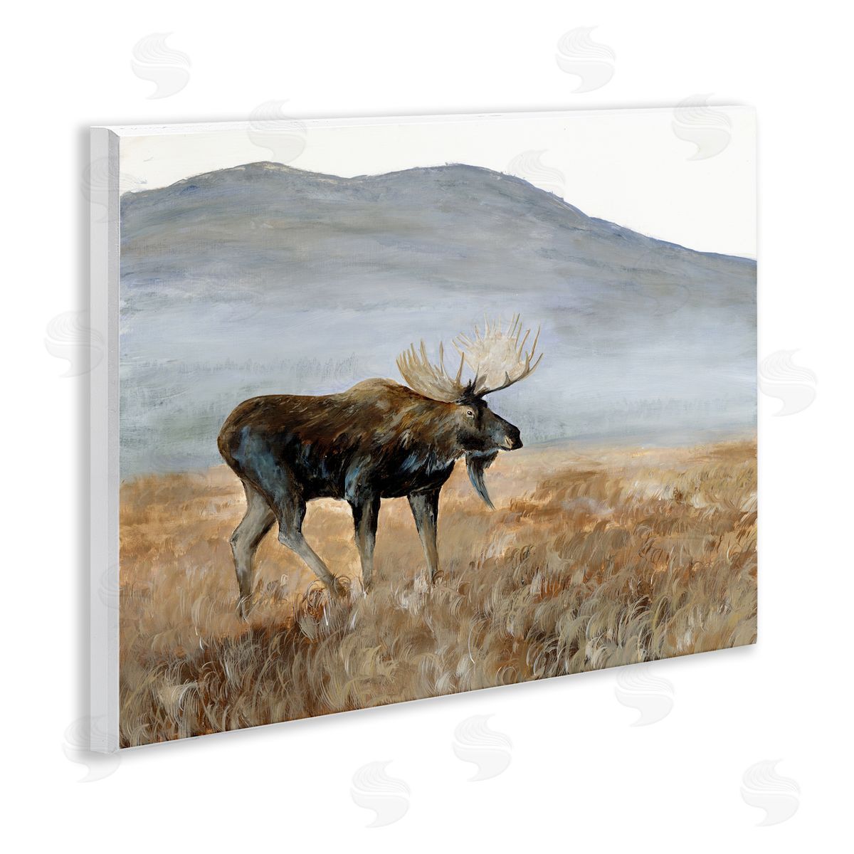 Georgie Harrison Moose Wanderer Mountain Valley Canvas Wall Art Print