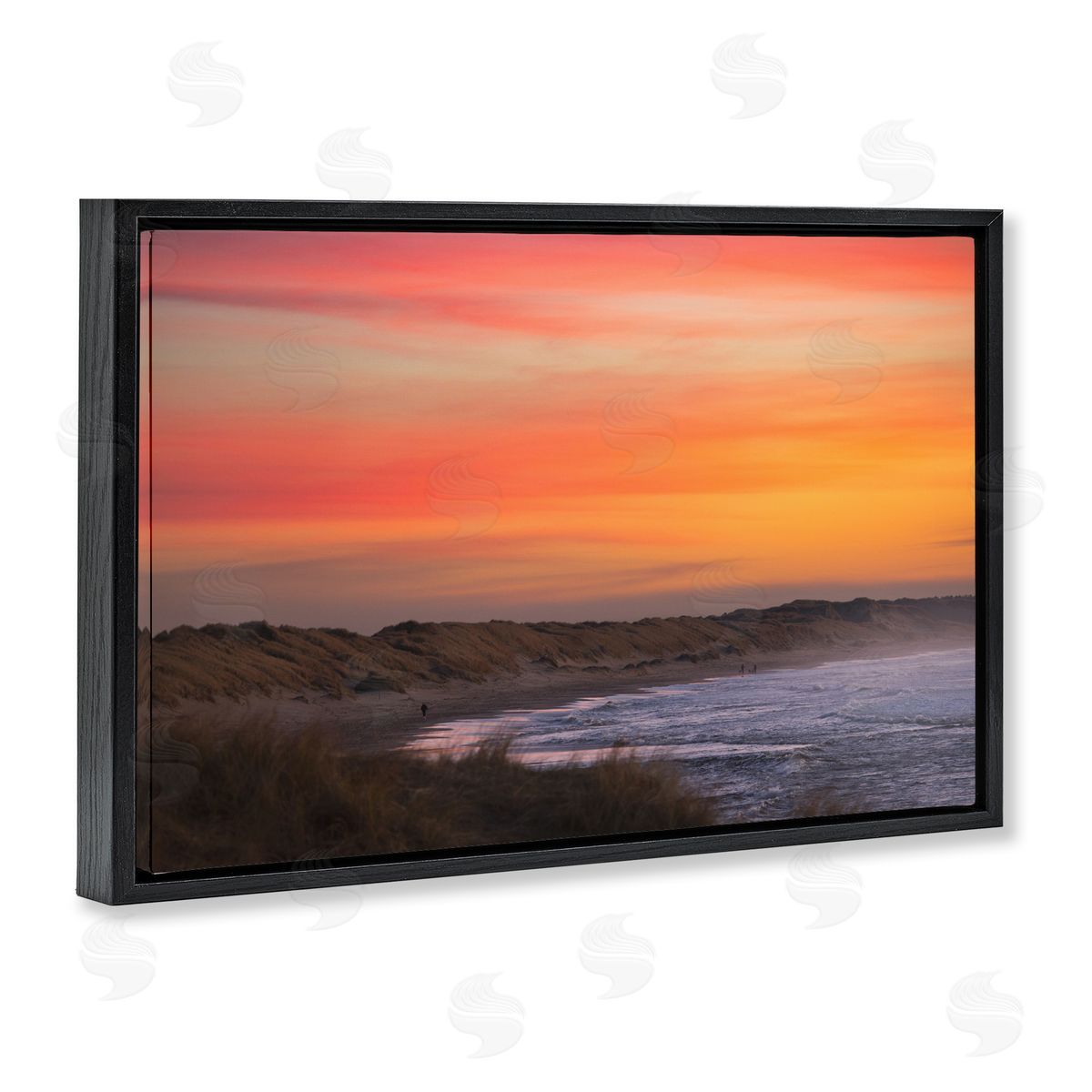 Thomas Tepstad Berge Orange Sunset over Shoreline Canvas Wall Art Print