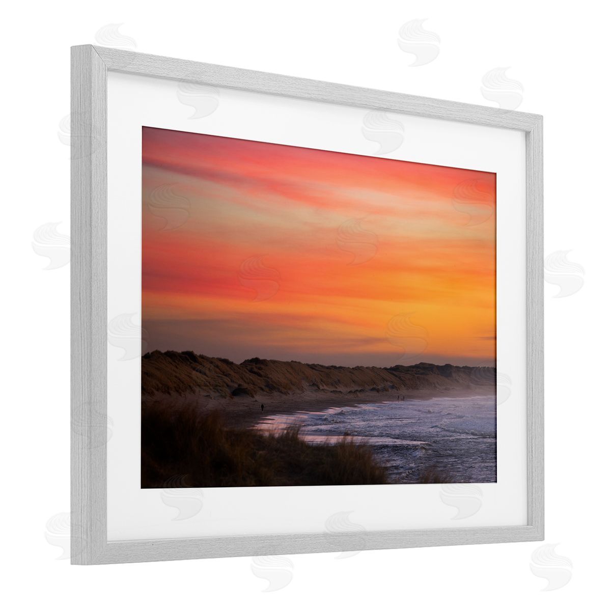 Thomas Tepstad Berge Orange Sunset over Shoreline Canvas Wall Art Print