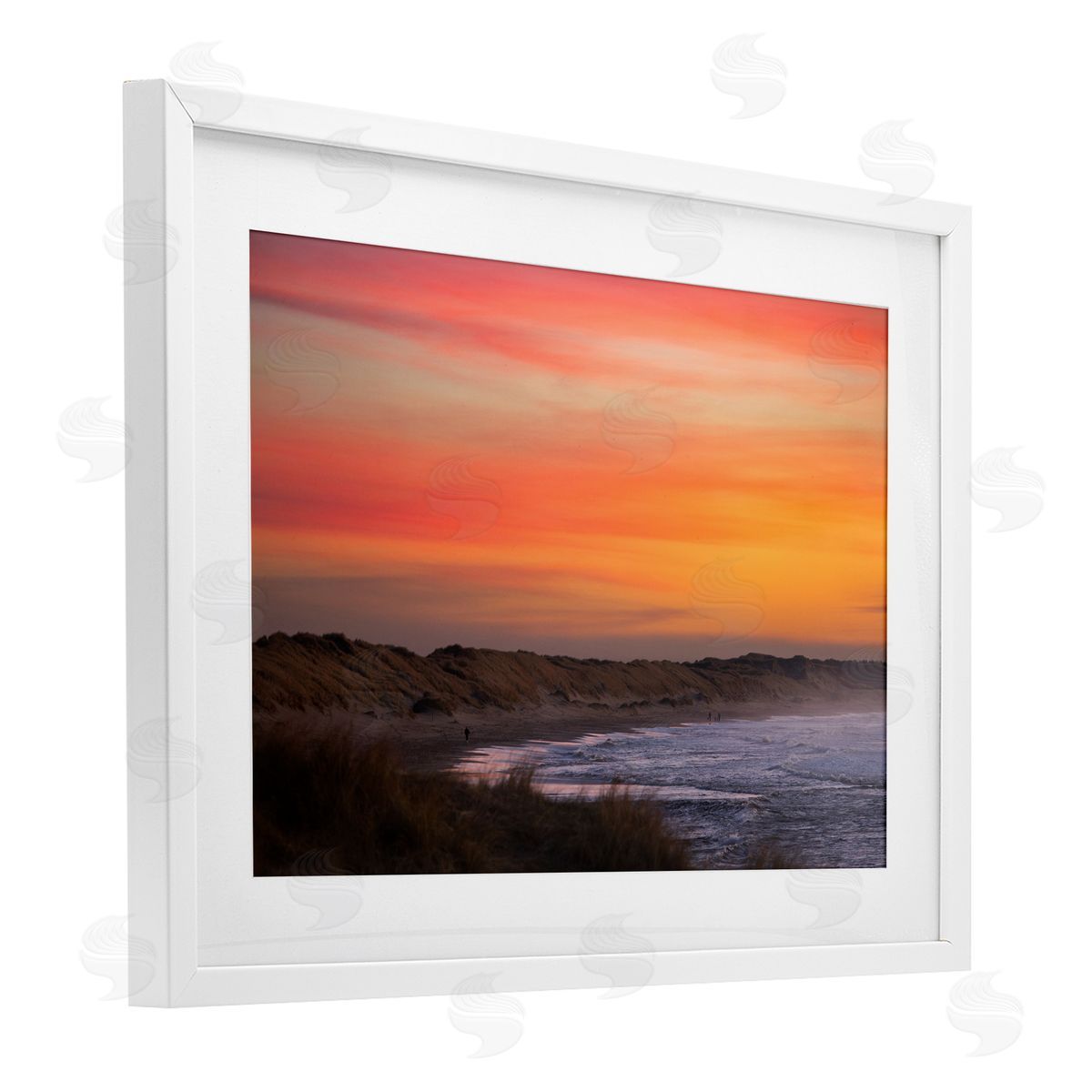 Thomas Tepstad Berge Orange Sunset over Shoreline Canvas Wall Art Print