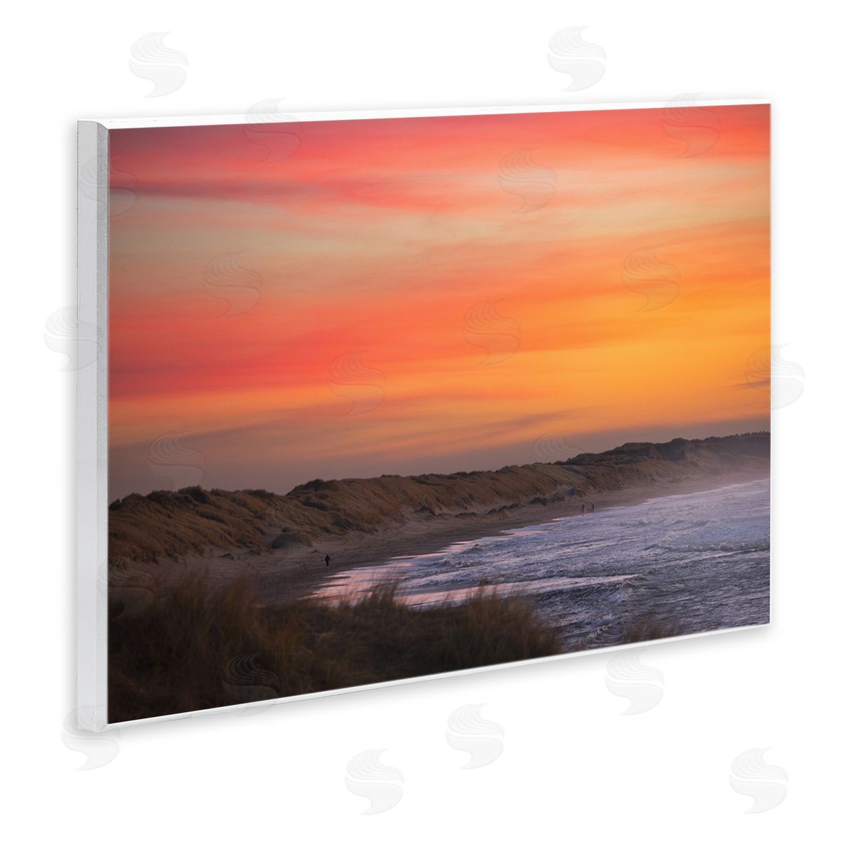 Thomas Tepstad Berge Orange Sunset over Shoreline Canvas Wall Art Print