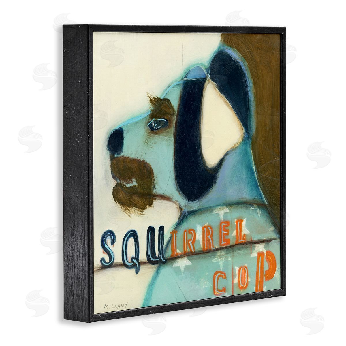 Stacy Milrany Squirrel Cop Dog Humor Canvas Wall Art Print
