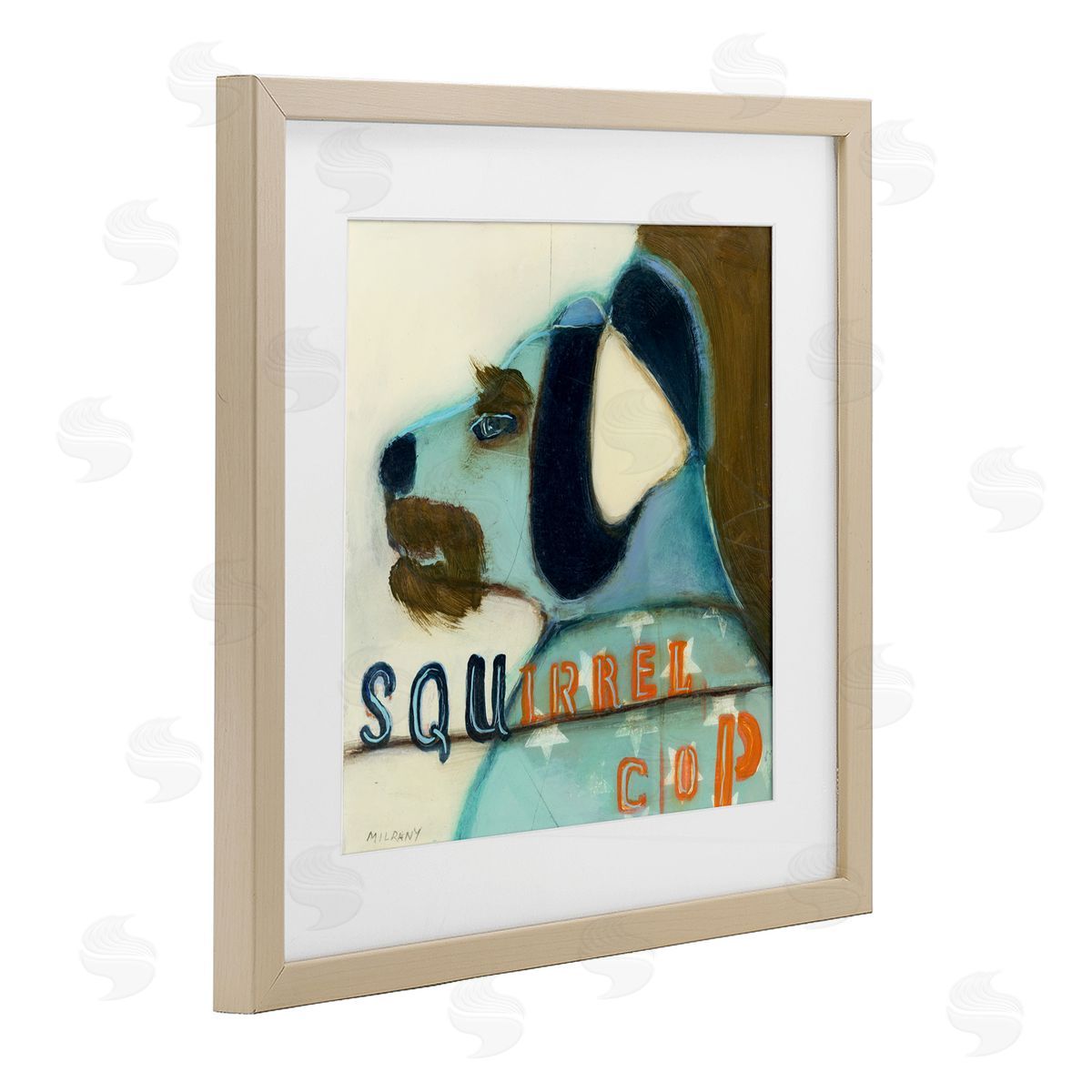 Stacy Milrany Squirrel Cop Dog Humor Canvas Wall Art Print