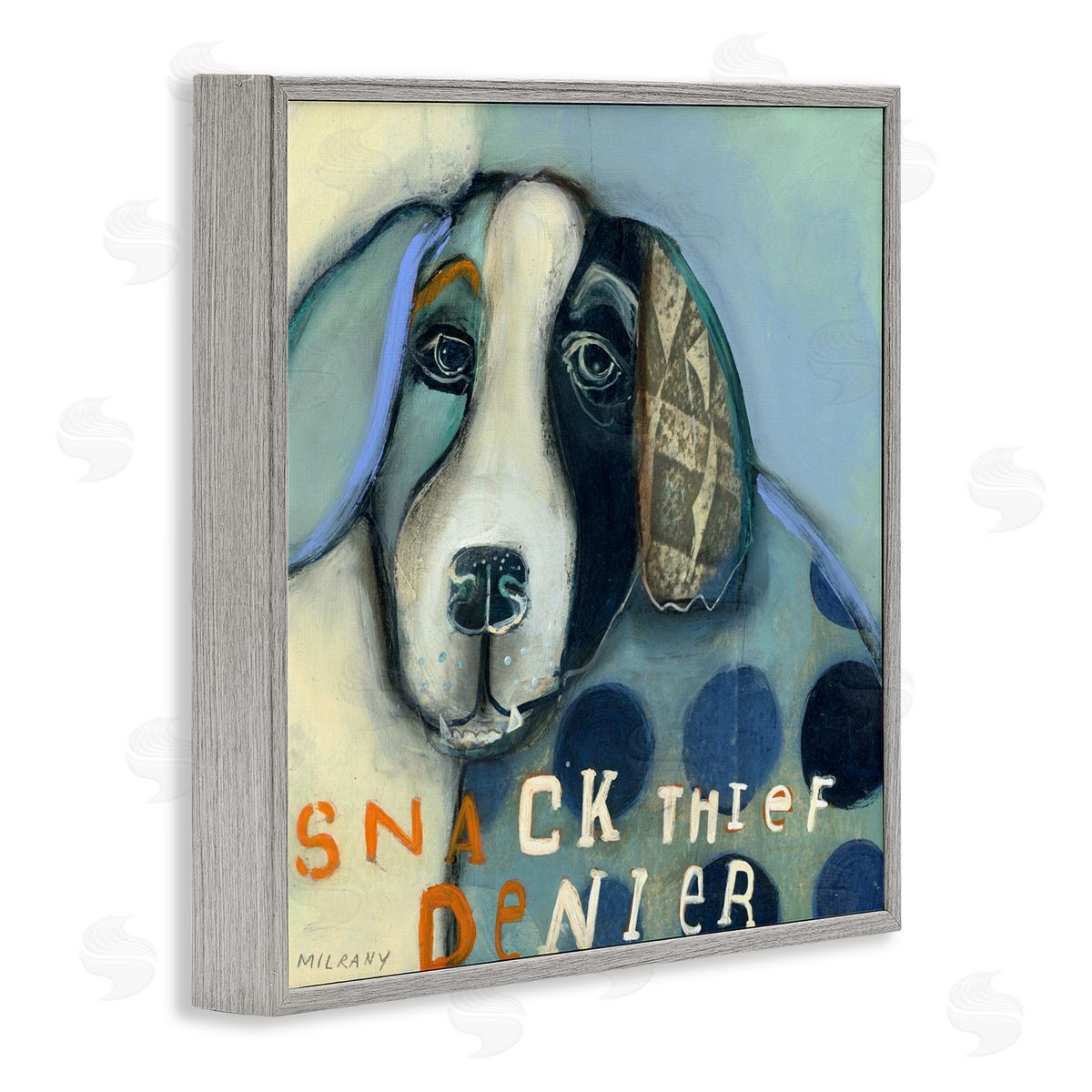 Stacy Milrany Snack Thief Denier Dog Canvas Wall Art Print