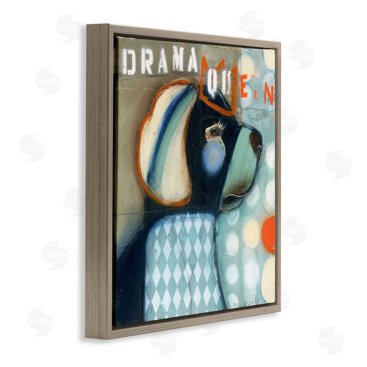 Stacy Milrany Drama Queen Dog Humor Canvas Wall Art Print