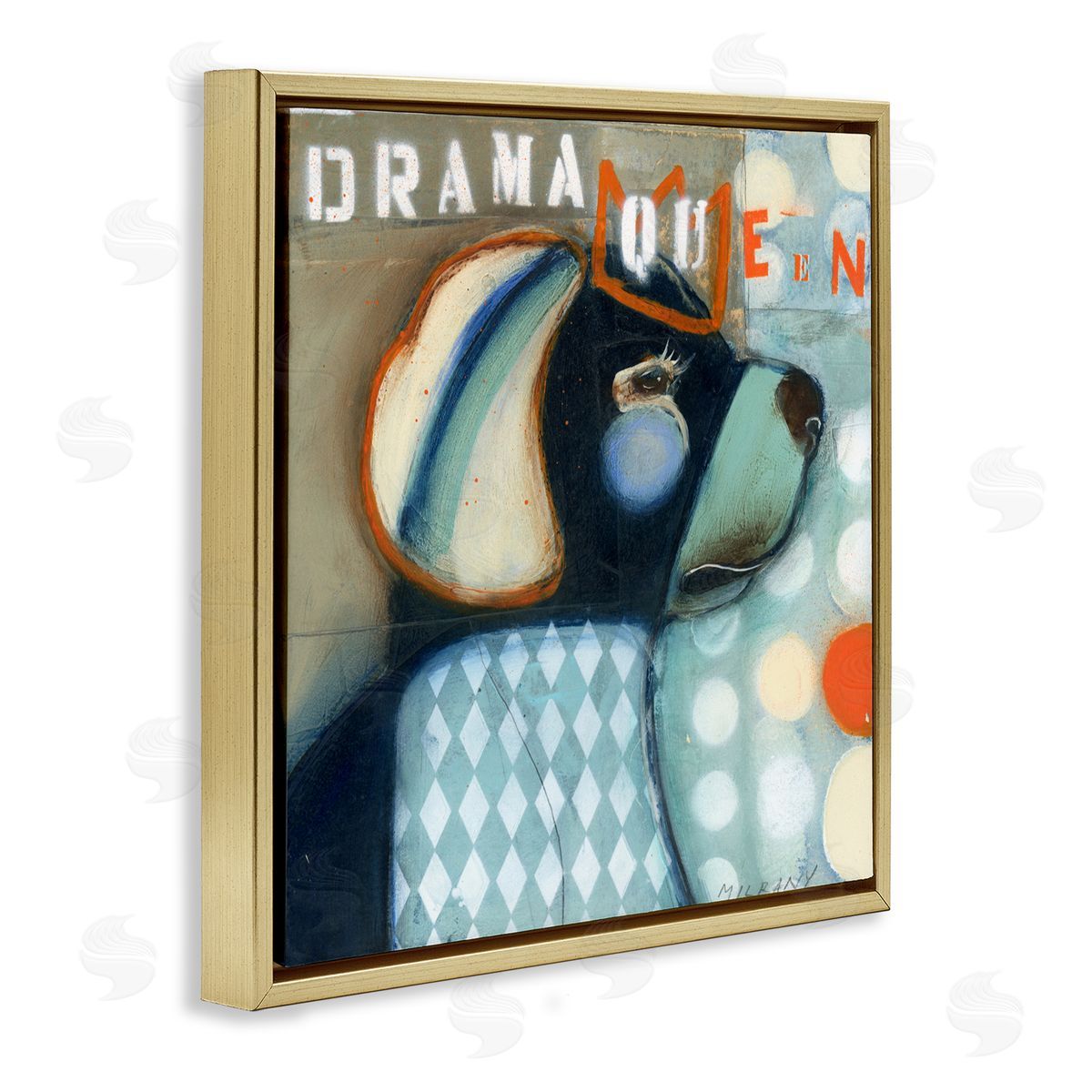 Stacy Milrany Drama Queen Dog Humor Canvas Wall Art Print