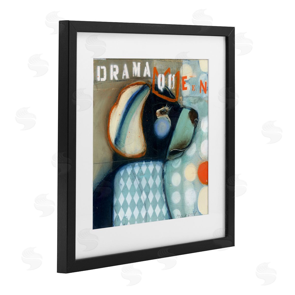 Stacy Milrany Drama Queen Dog Humor Canvas Wall Art Print