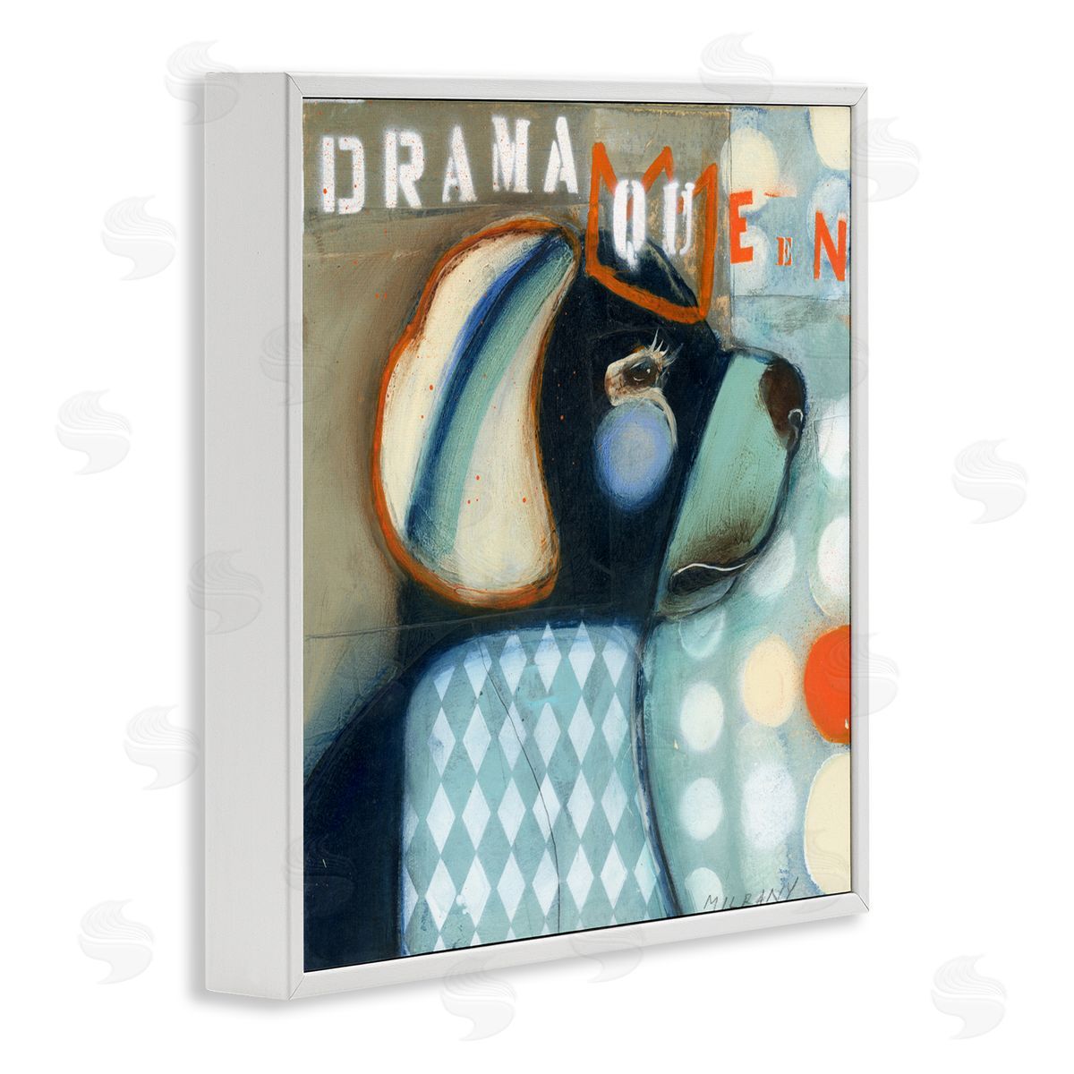 Stacy Milrany Drama Queen Dog Humor Canvas Wall Art Print