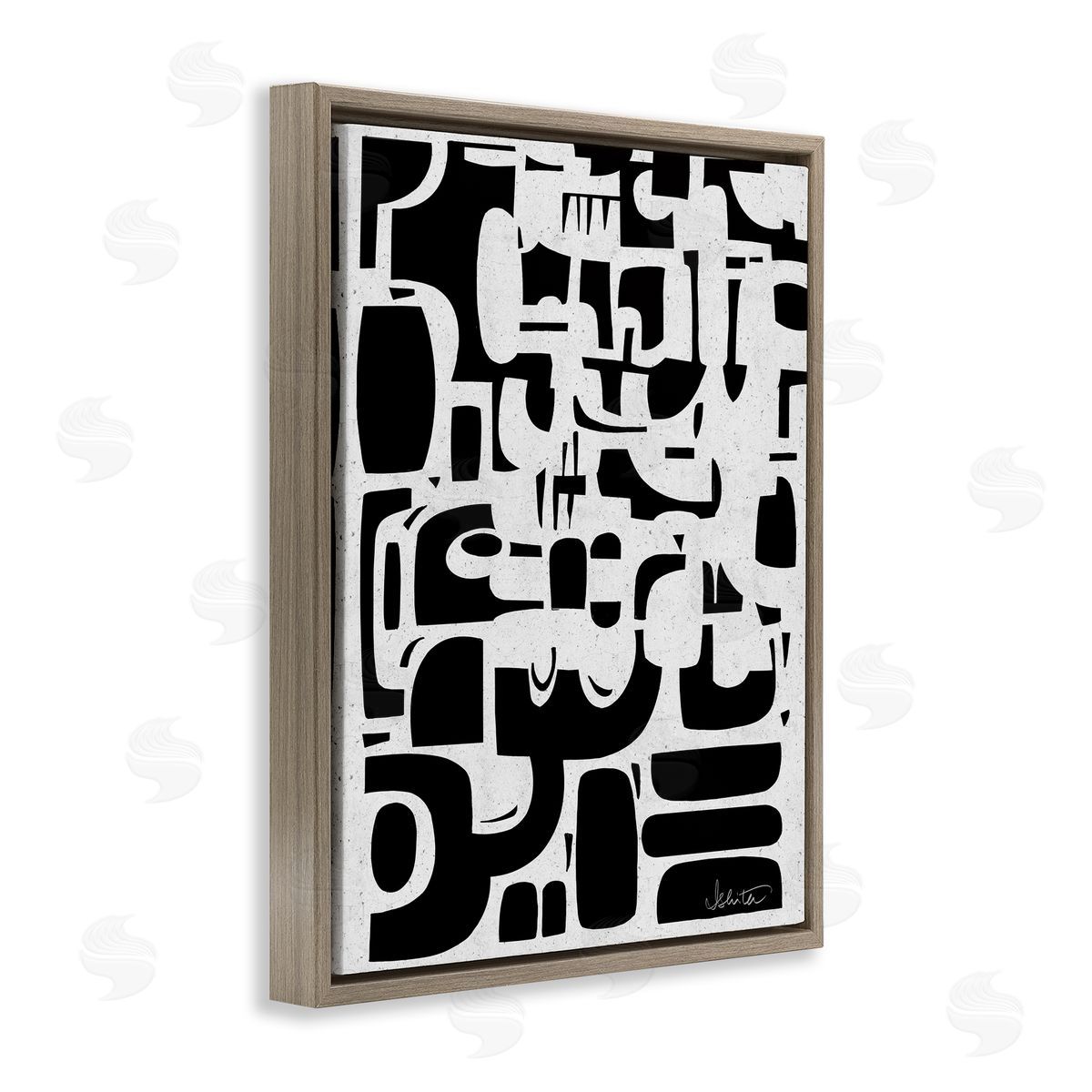 Ishita Banerjee Noir Contemporary Shapes Canvas Wall Art Print
