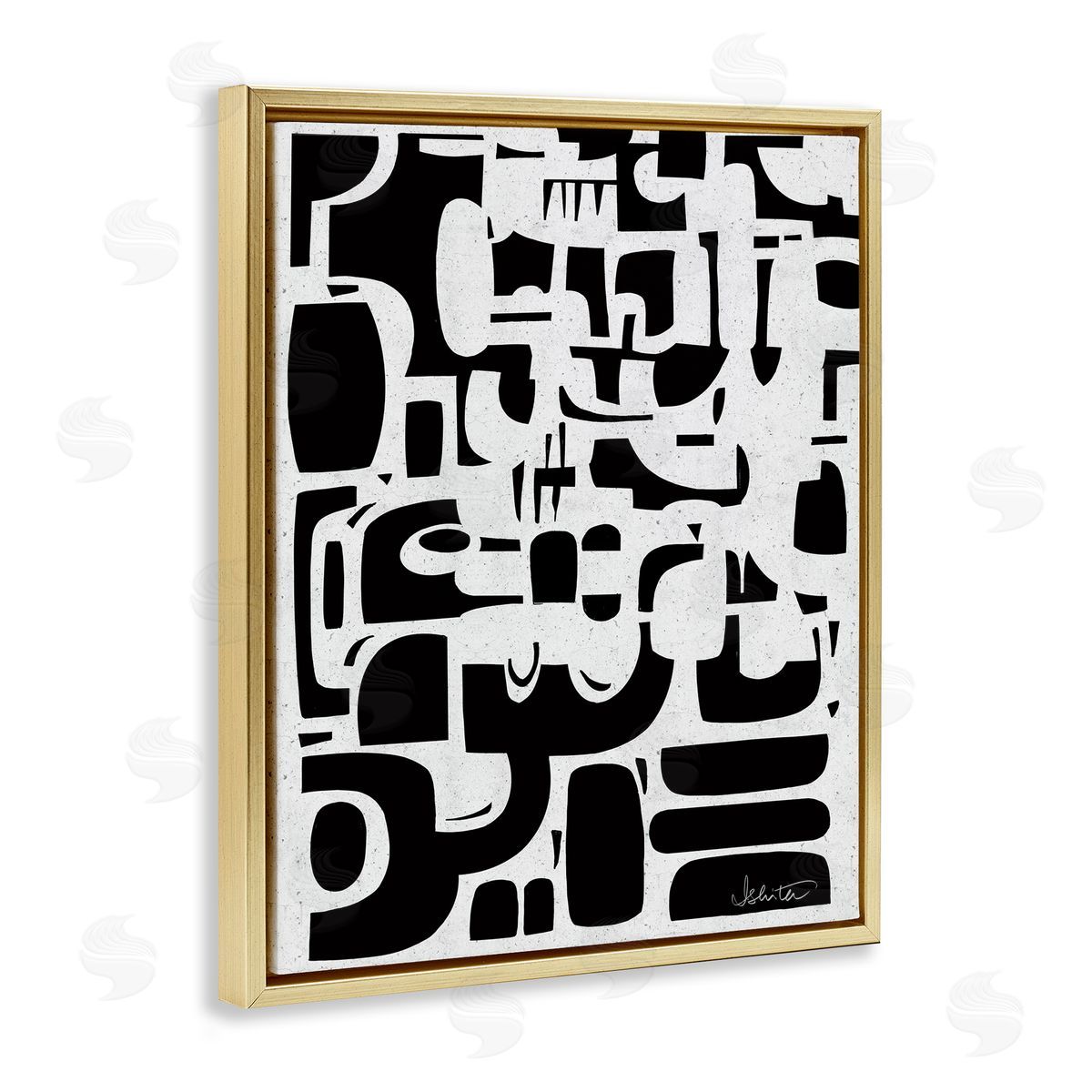 Ishita Banerjee Noir Contemporary Shapes Canvas Wall Art Print