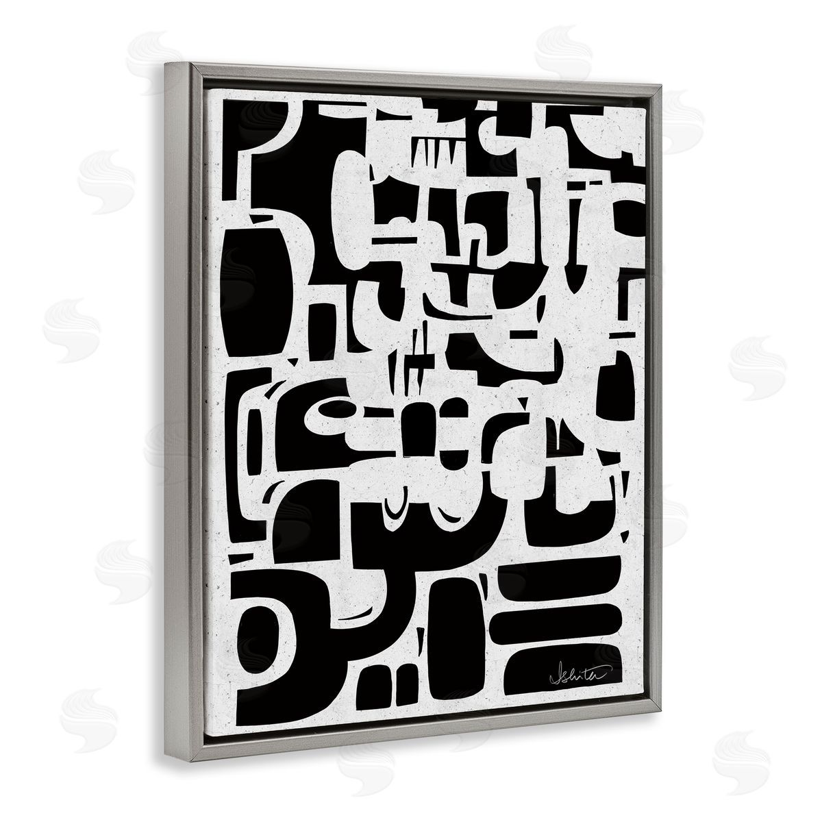 Ishita Banerjee Noir Contemporary Shapes Canvas Wall Art Print