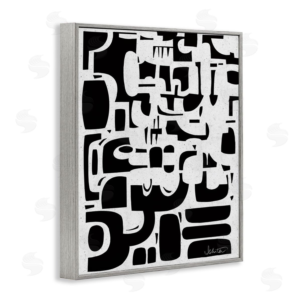 Ishita Banerjee Noir Contemporary Shapes Canvas Wall Art Print
