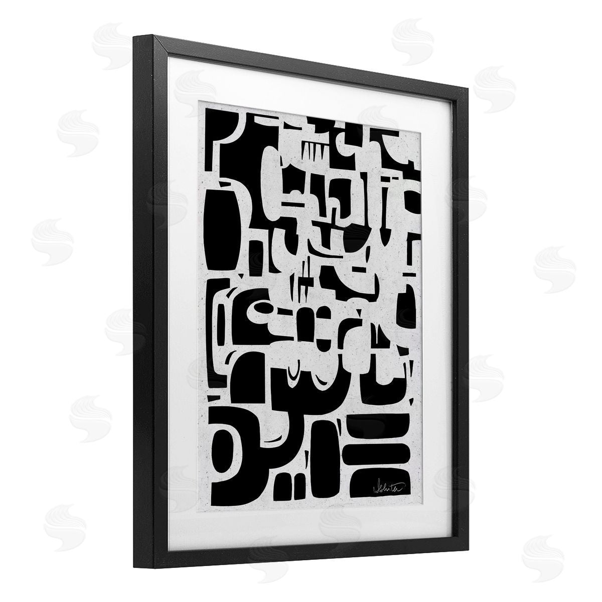 Ishita Banerjee Noir Contemporary Shapes Canvas Wall Art Print