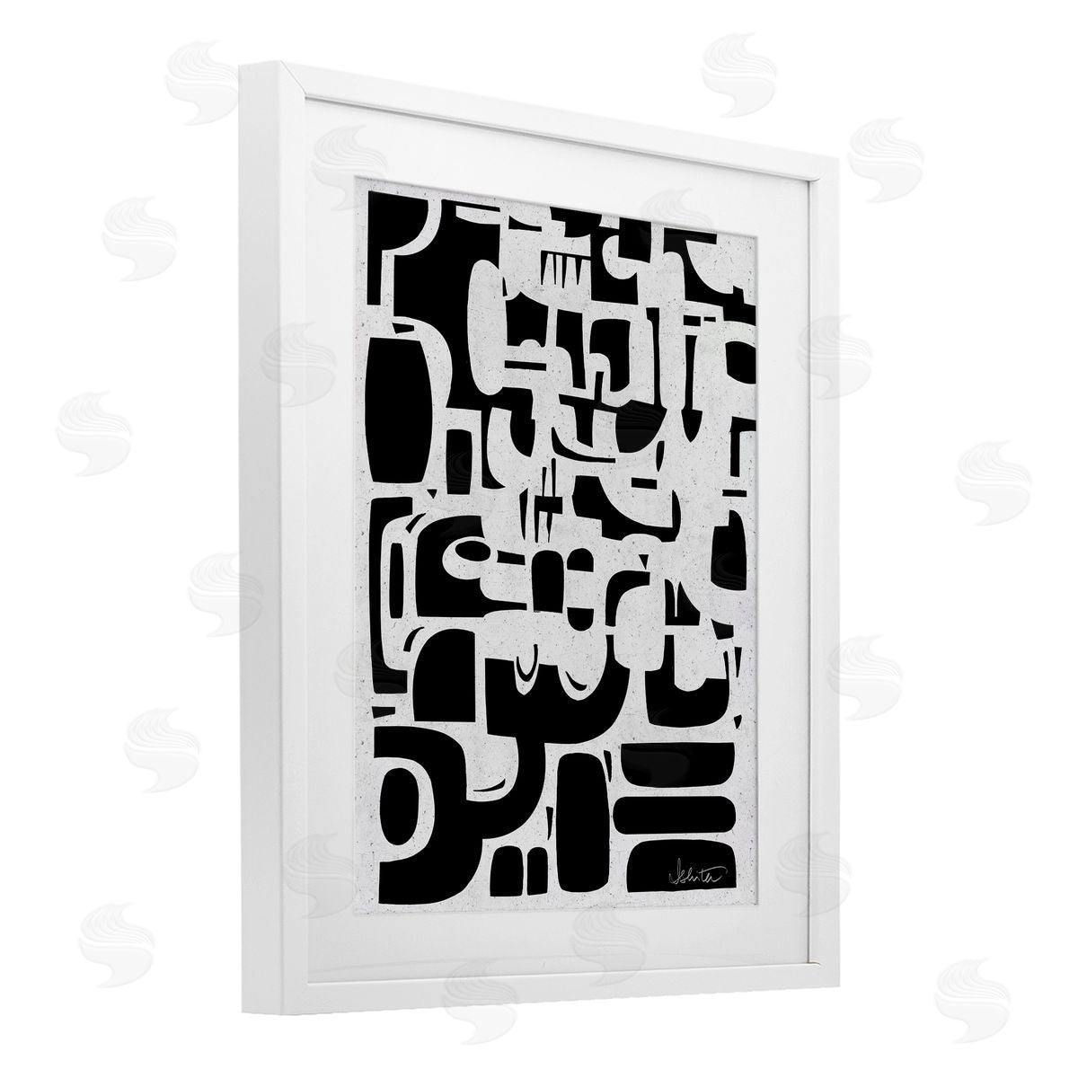 Ishita Banerjee Noir Contemporary Shapes Canvas Wall Art Print