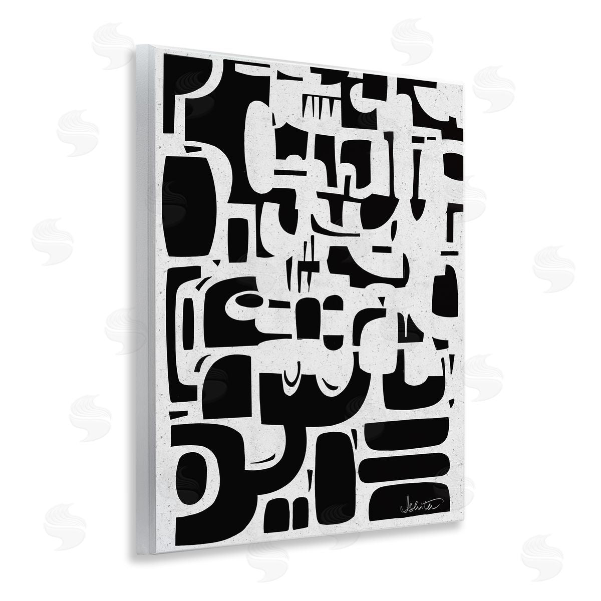 Ishita Banerjee Noir Contemporary Shapes Canvas Wall Art Print
