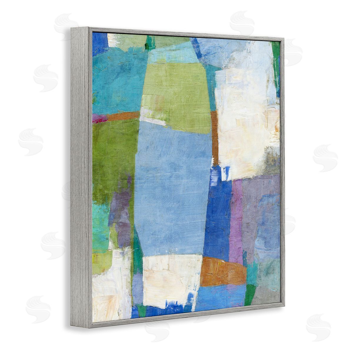 Suzanne Nicoll Blue Road Brushed Abstract Canvas Wall Art Print
