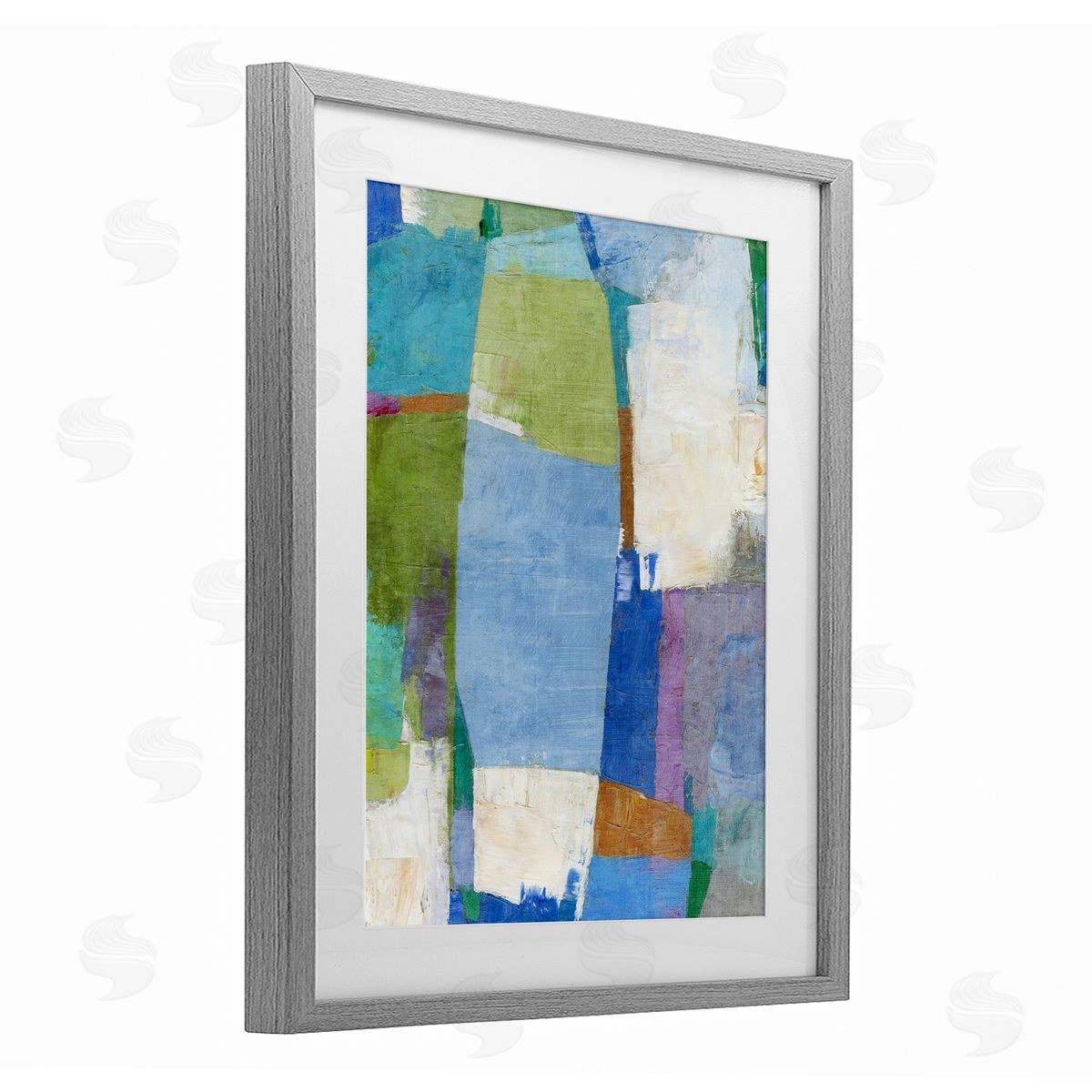 Suzanne Nicoll Blue Road Brushed Abstract Canvas Wall Art Print