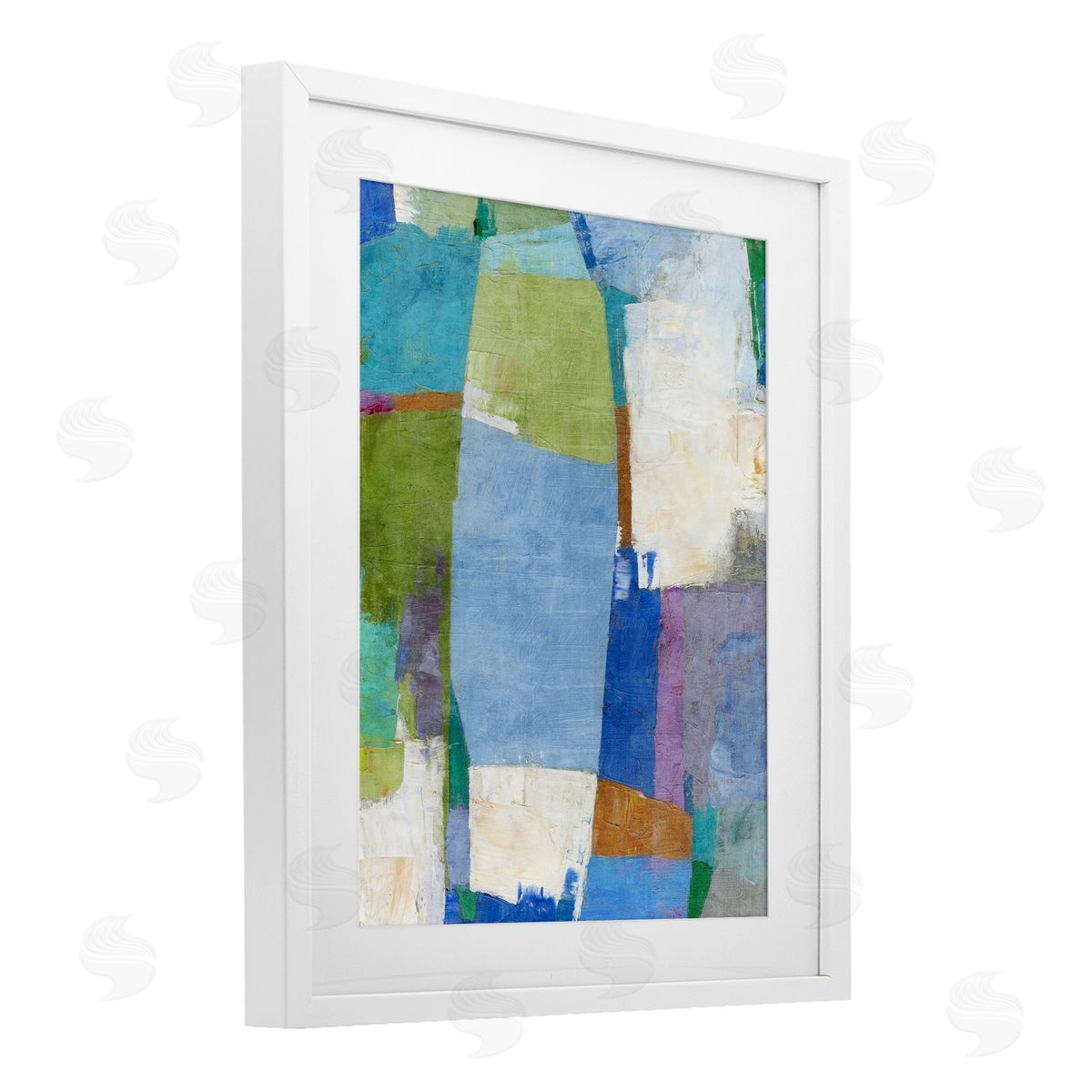Suzanne Nicoll Blue Road Brushed Abstract Canvas Wall Art Print