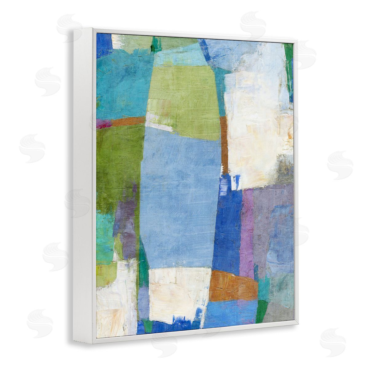 Suzanne Nicoll Blue Road Brushed Abstract Canvas Wall Art Print