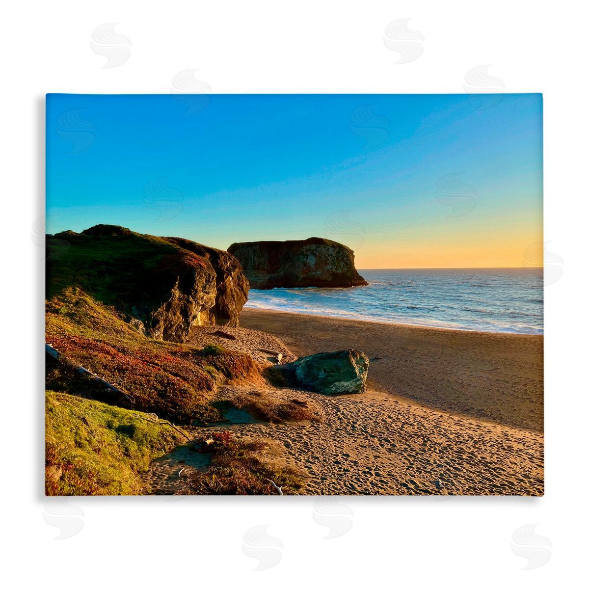 Nicole Dell Goat Rock Beach Sunrise Canvas Wall Art Print