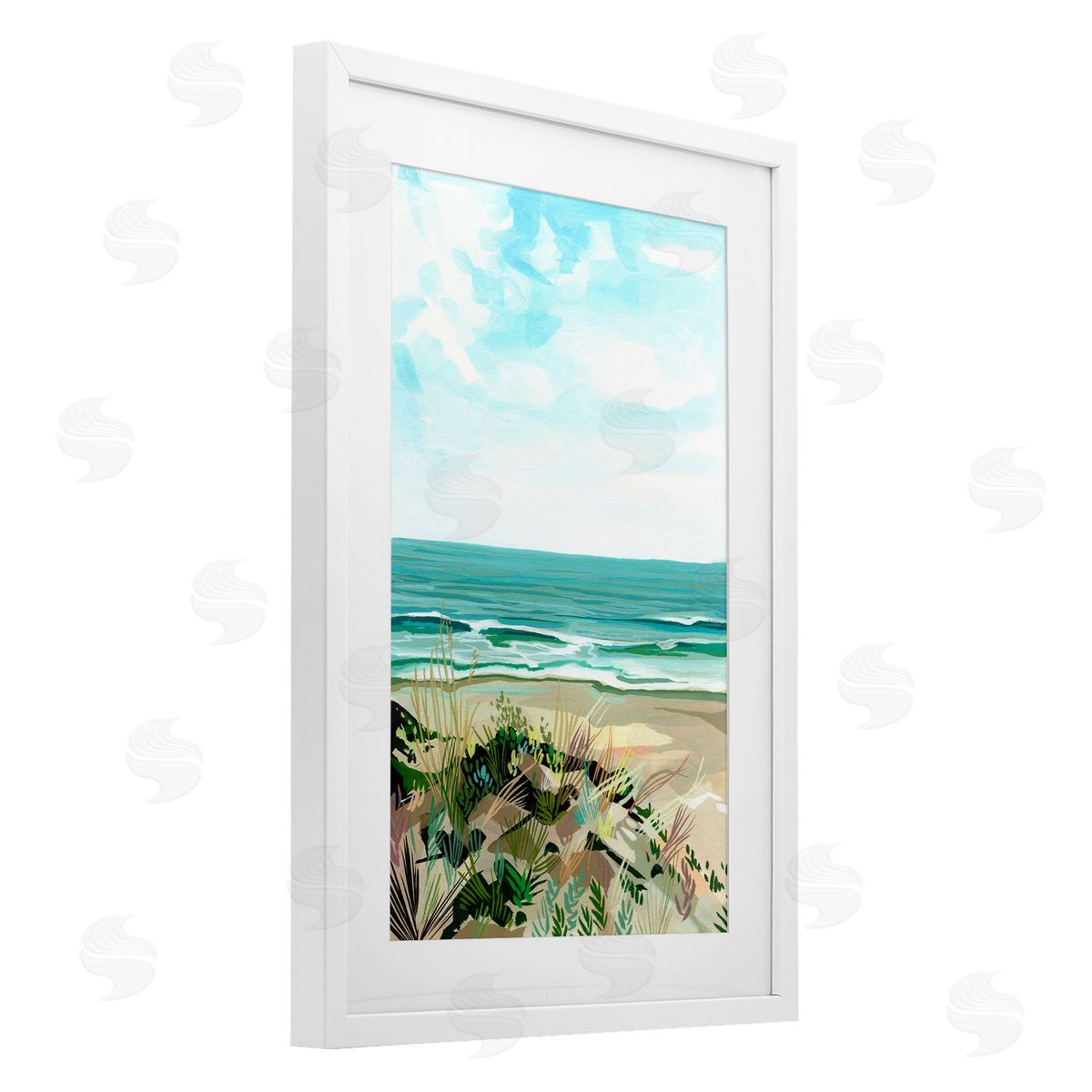 Brook Page Modern Coastal Grasses Canvas Wall Art Print