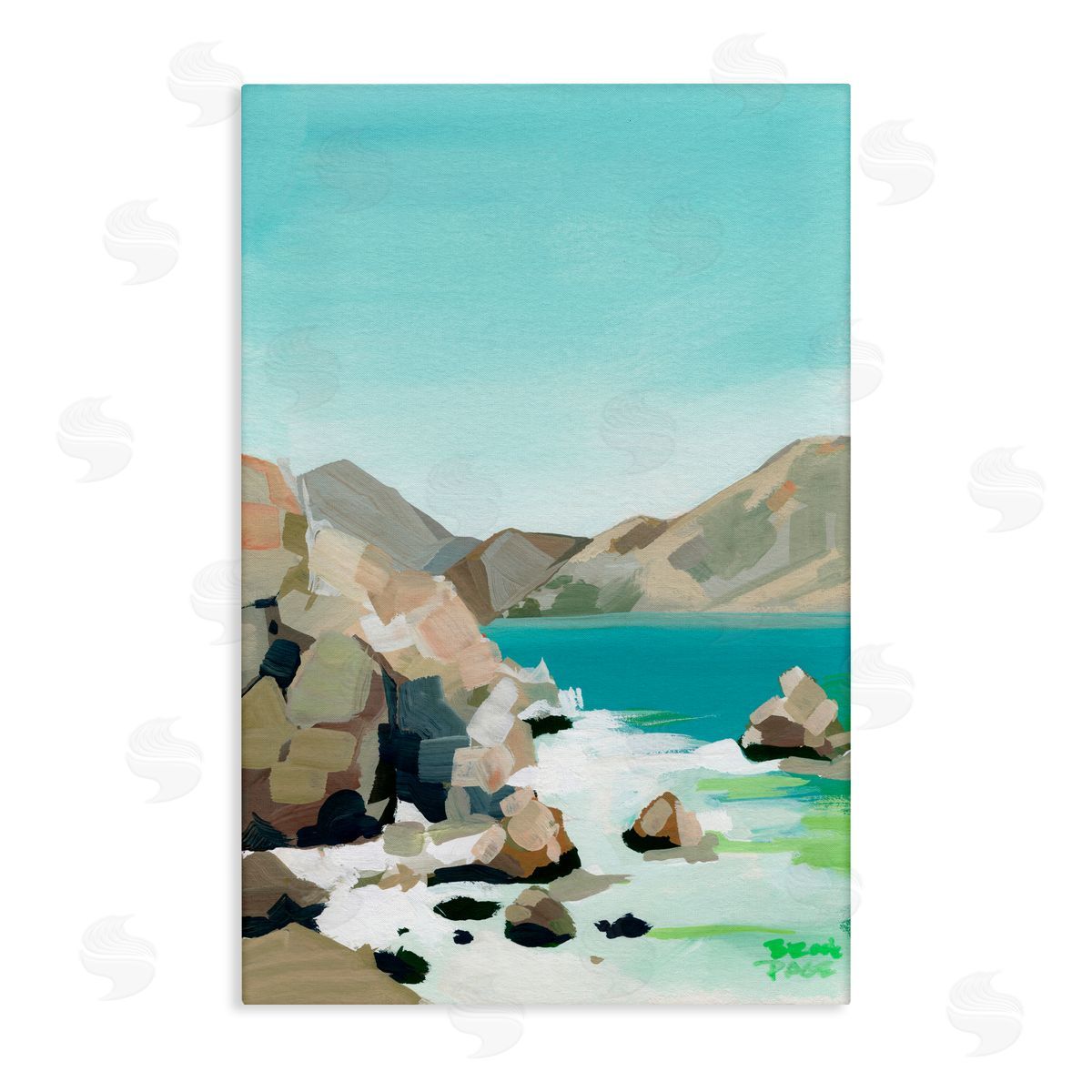 Brook Page Expressionist Rocky Coast Canvas Wall Art Print