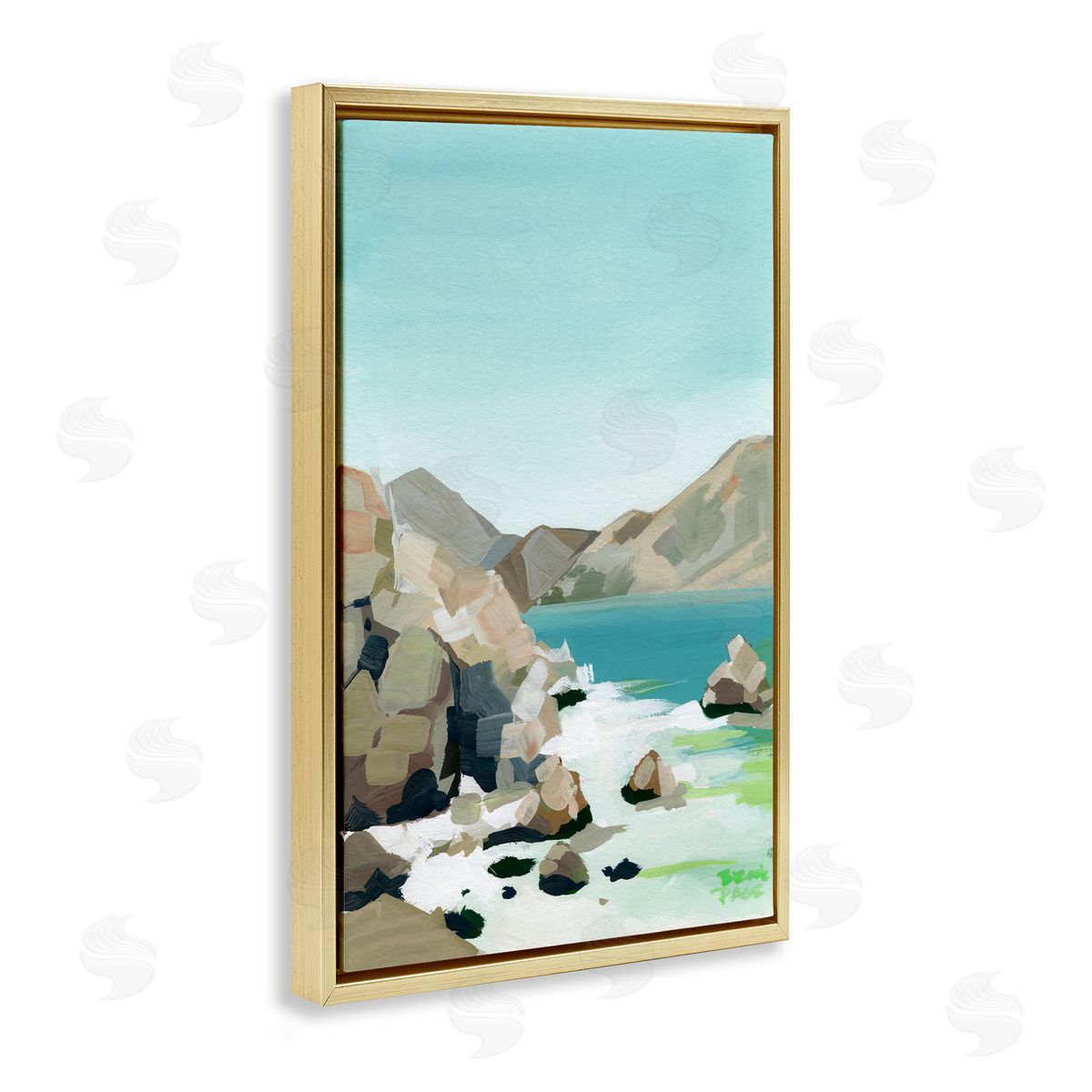 Brook Page Expressionist Rocky Coast Canvas Wall Art Print