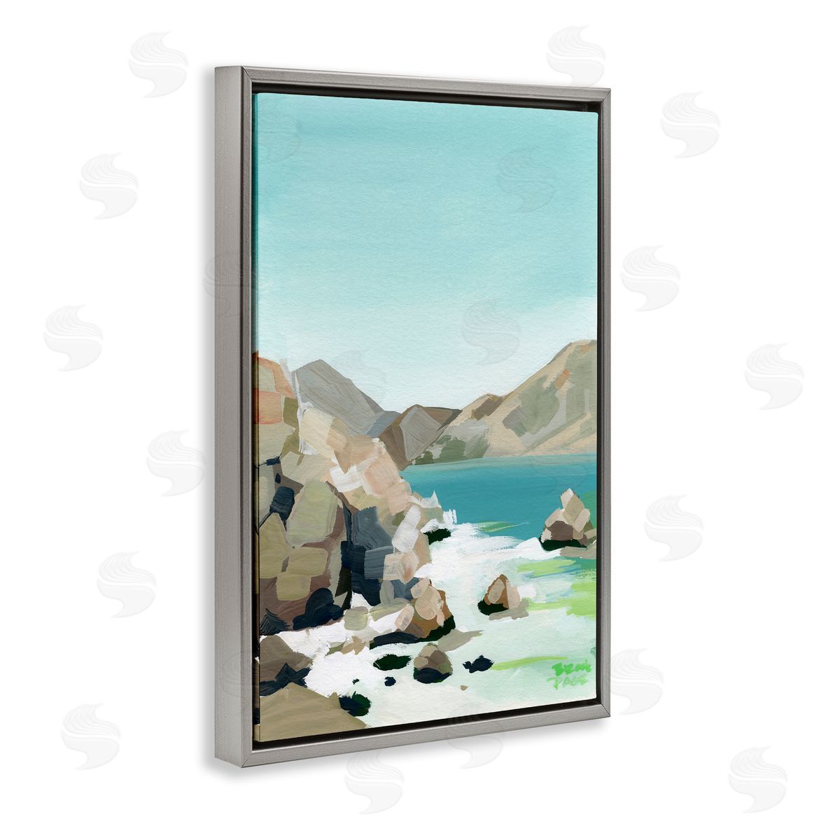 Brook Page Expressionist Rocky Coast Canvas Wall Art Print