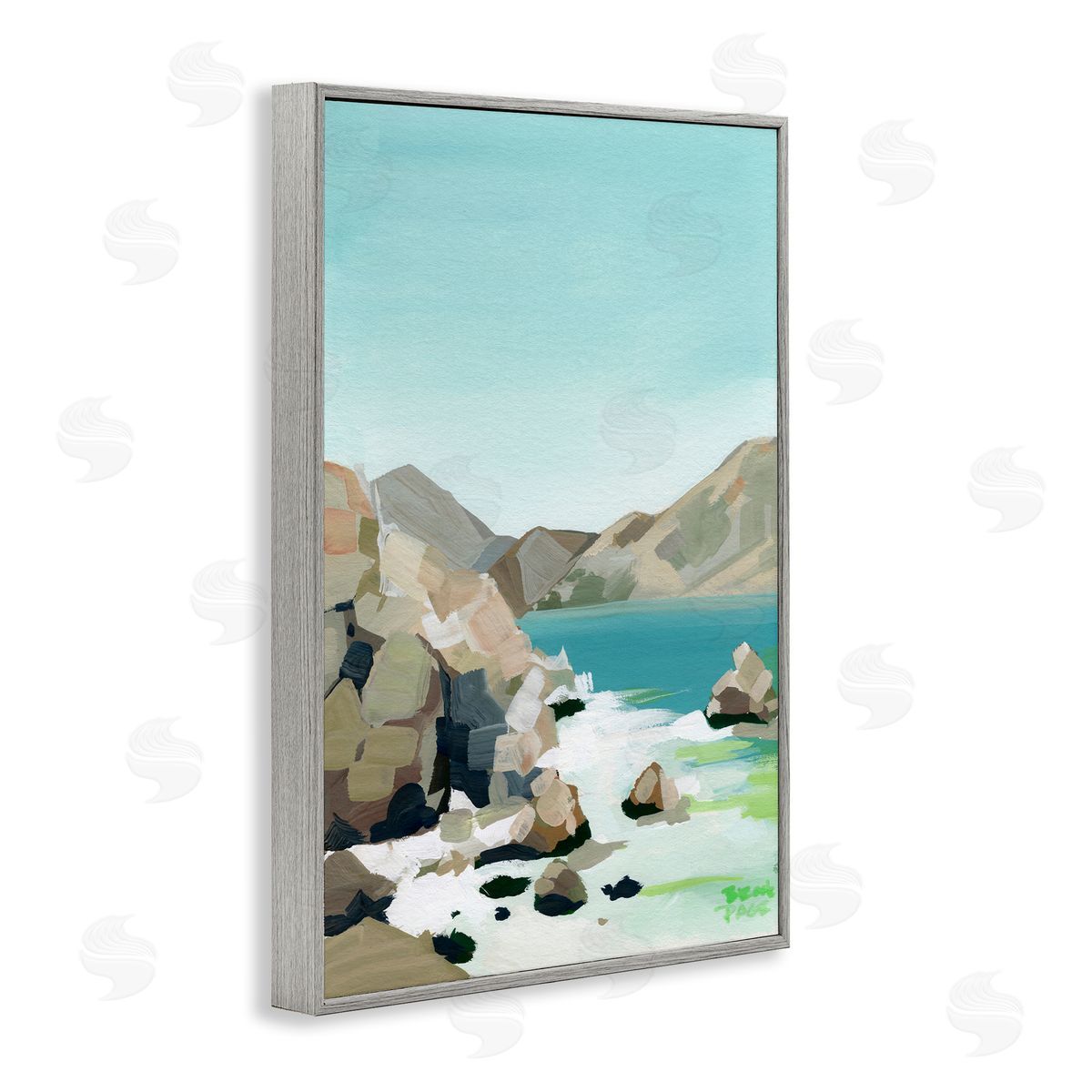 Brook Page Expressionist Rocky Coast Canvas Wall Art Print