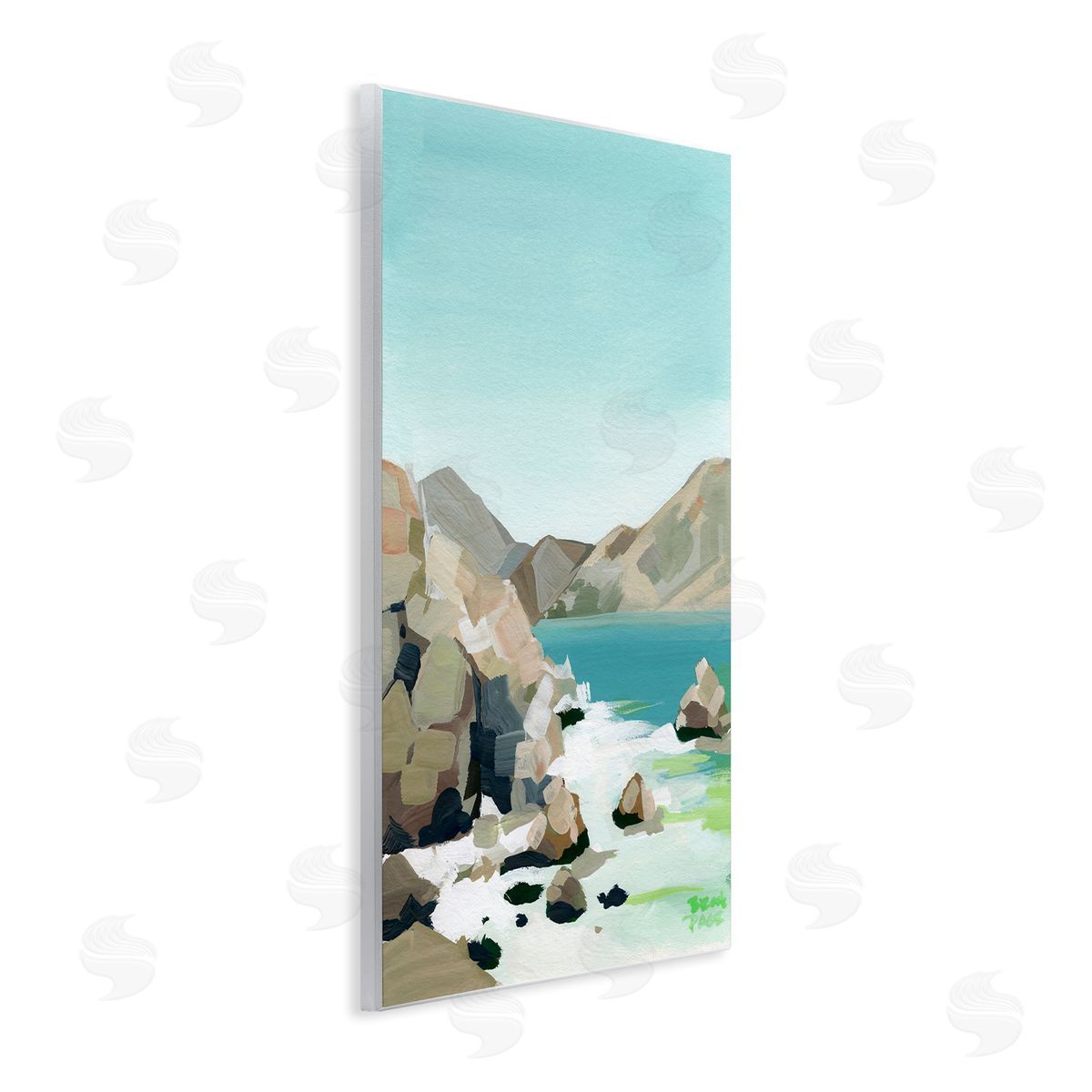 Brook Page Expressionist Rocky Coast Canvas Wall Art Print
