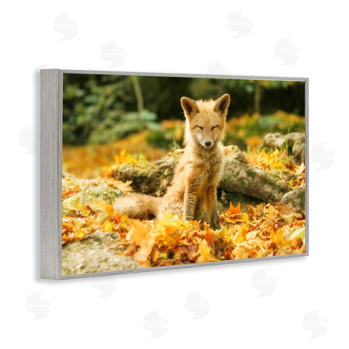 Carrie Ann Grippo-Pike Sleepy Fall Fox in Autumn Canvas Wall Art Print