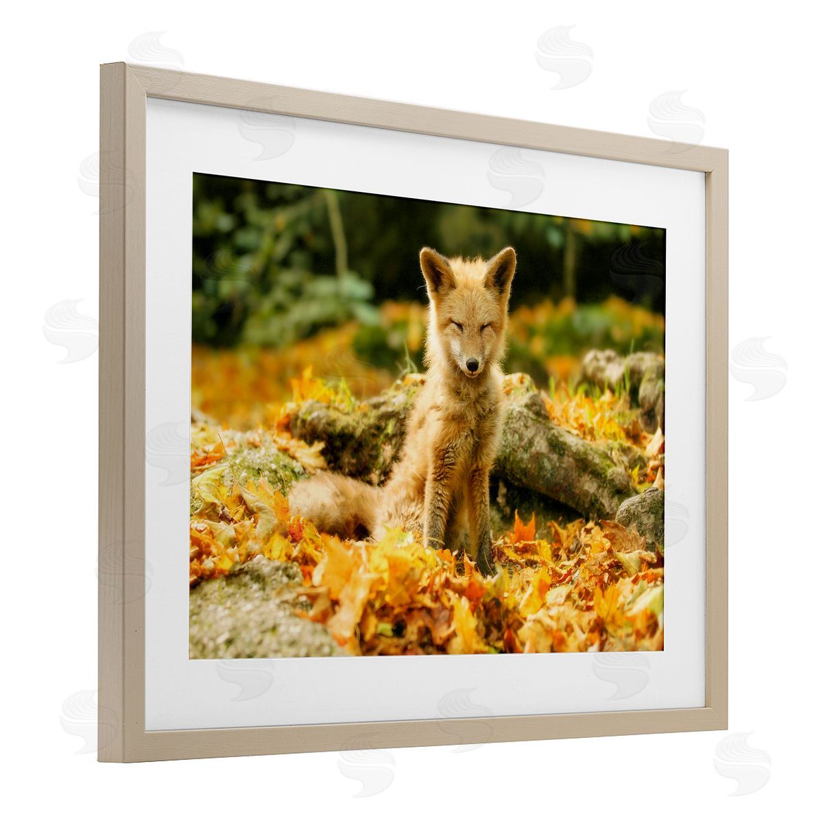Carrie Ann Grippo-Pike Sleepy Fall Fox in Autumn Canvas Wall Art Print