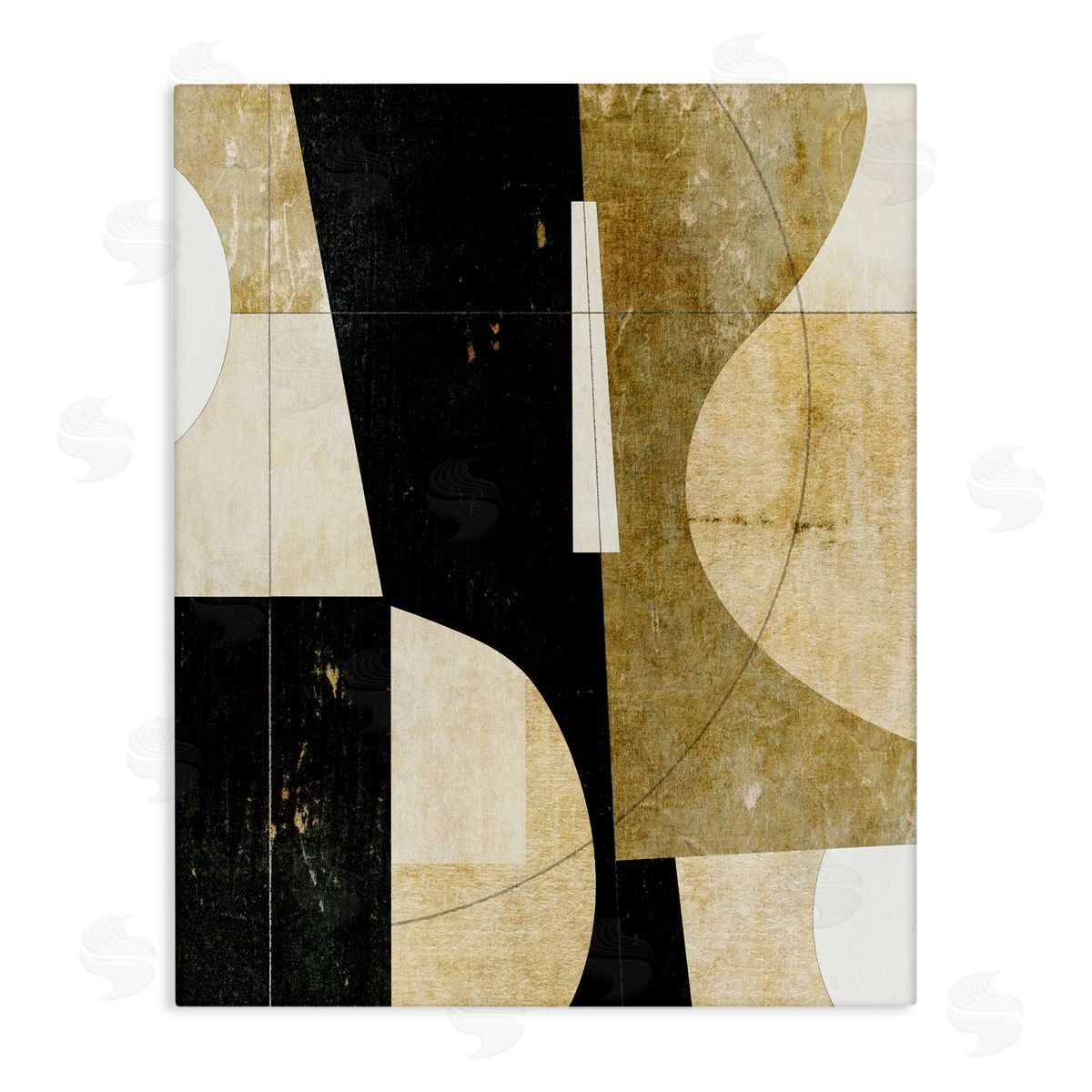 Suzanne Nicoll Earth Tone Collaged Shapes Canvas Wall Art Print