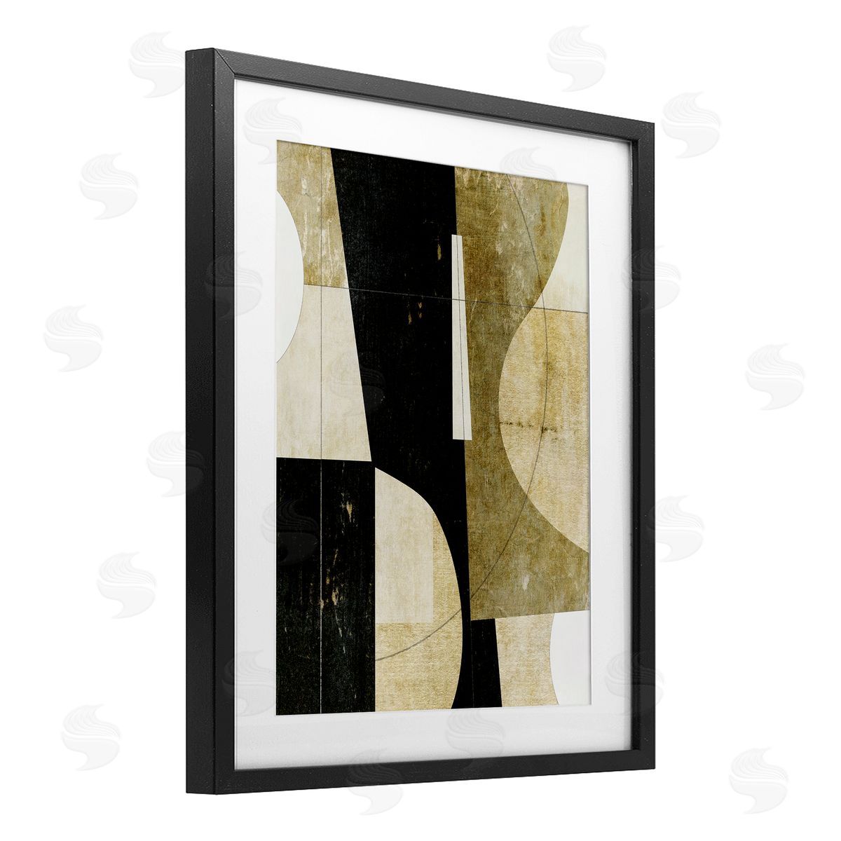 Suzanne Nicoll Earth Tone Collaged Shapes Canvas Wall Art Print