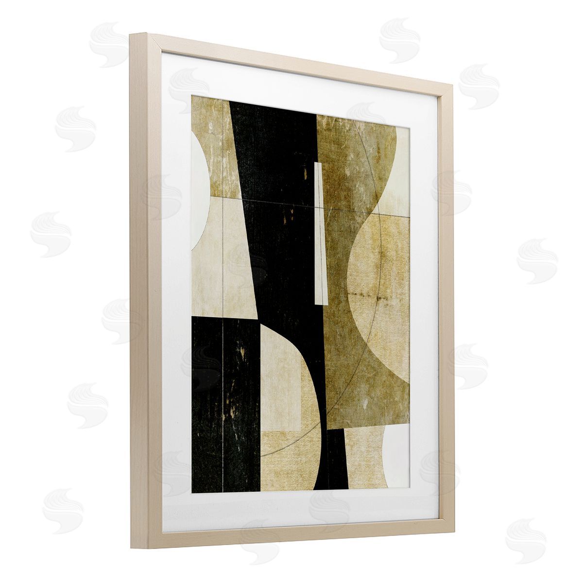 Suzanne Nicoll Earth Tone Collaged Shapes Canvas Wall Art Print