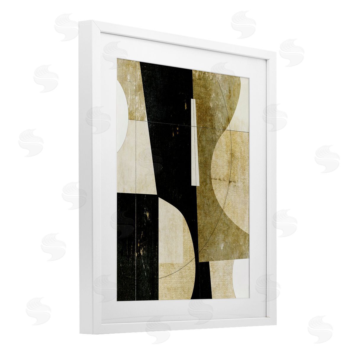 Suzanne Nicoll Earth Tone Collaged Shapes Canvas Wall Art Print